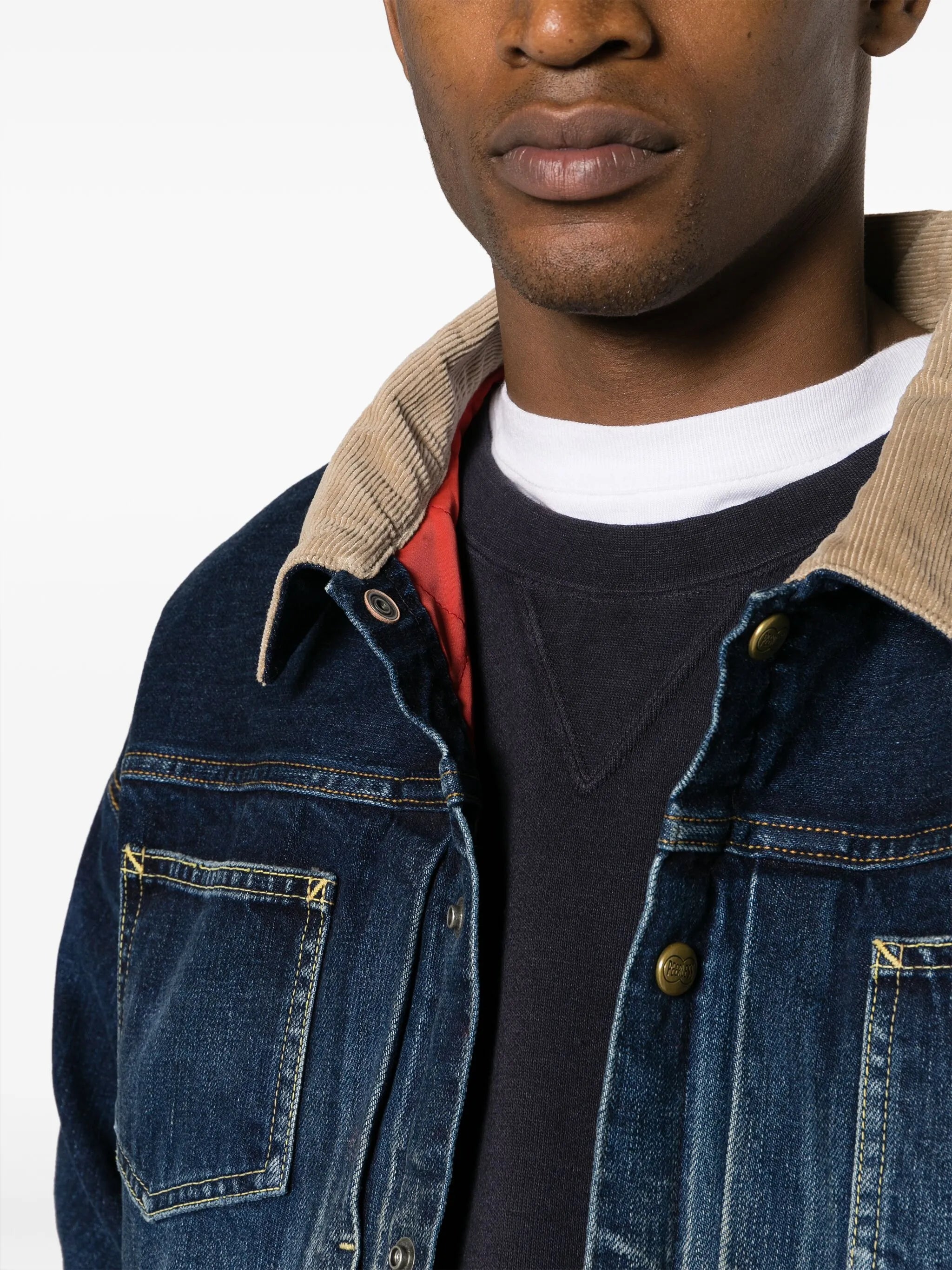 spread-collar cotton jacket