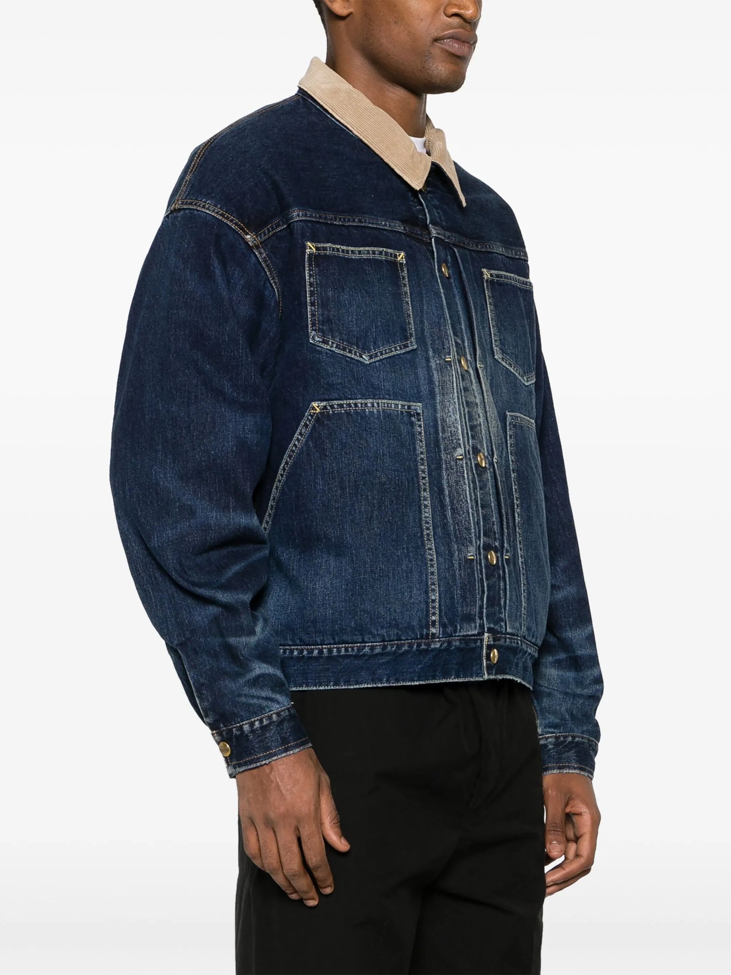 spread-collar cotton jacket