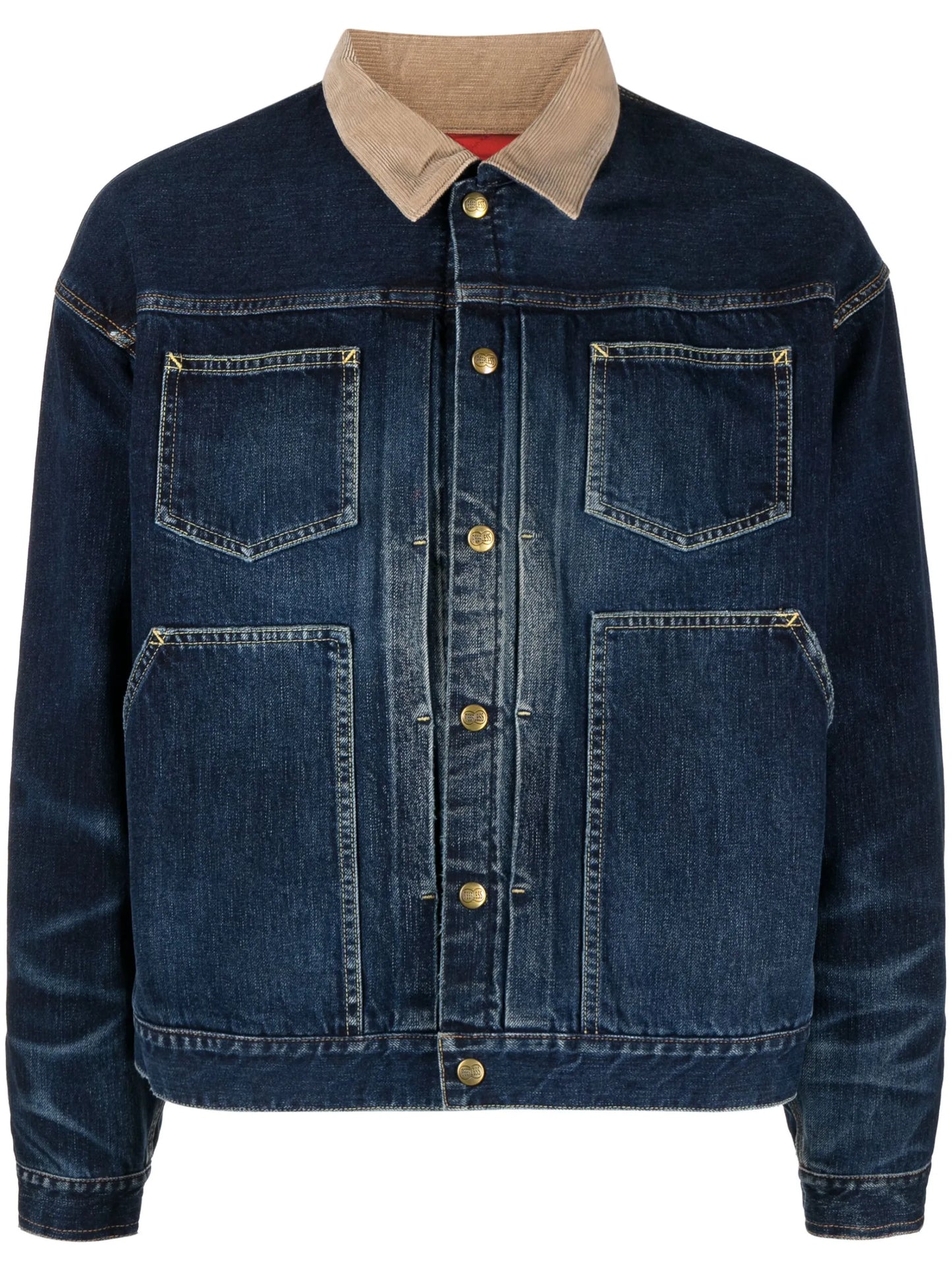 spread-collar cotton jacket