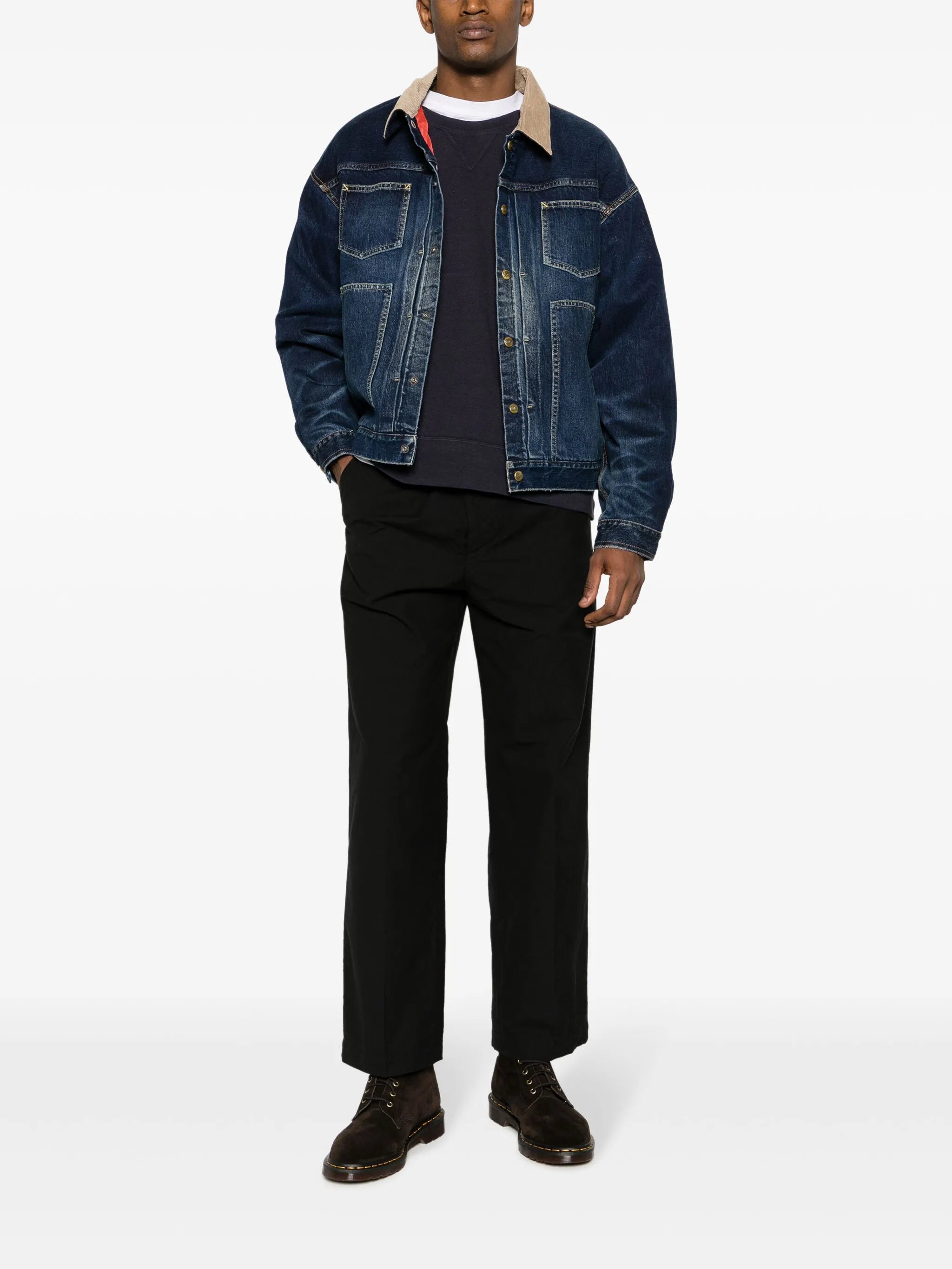 spread-collar cotton jacket