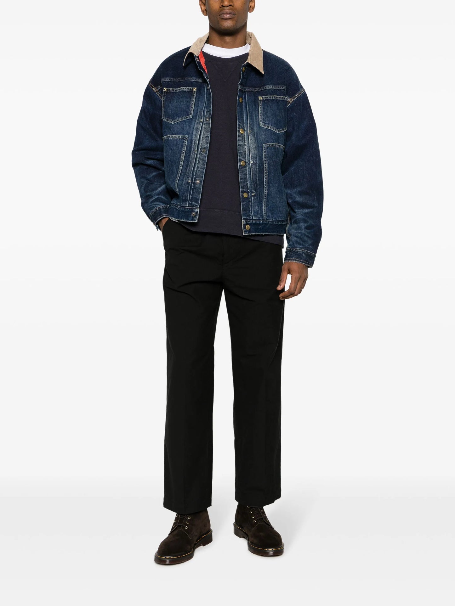 spread-collar cotton jacket