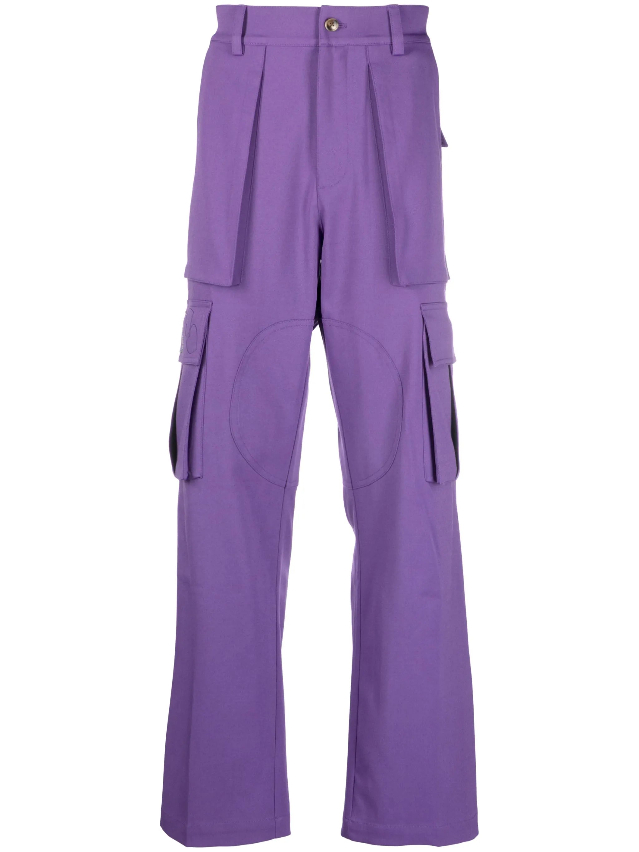 heart-embroidered cargo trousers