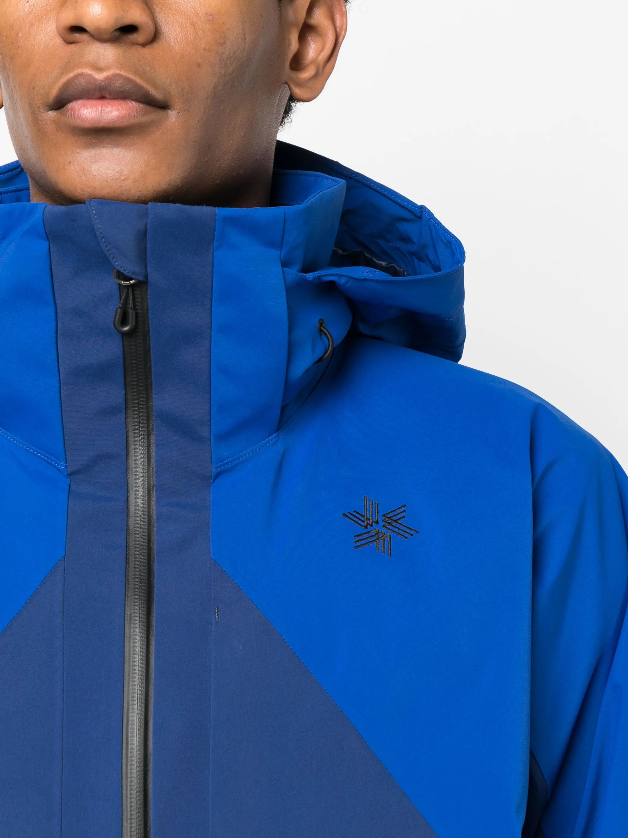 panelled-design hooded jacket