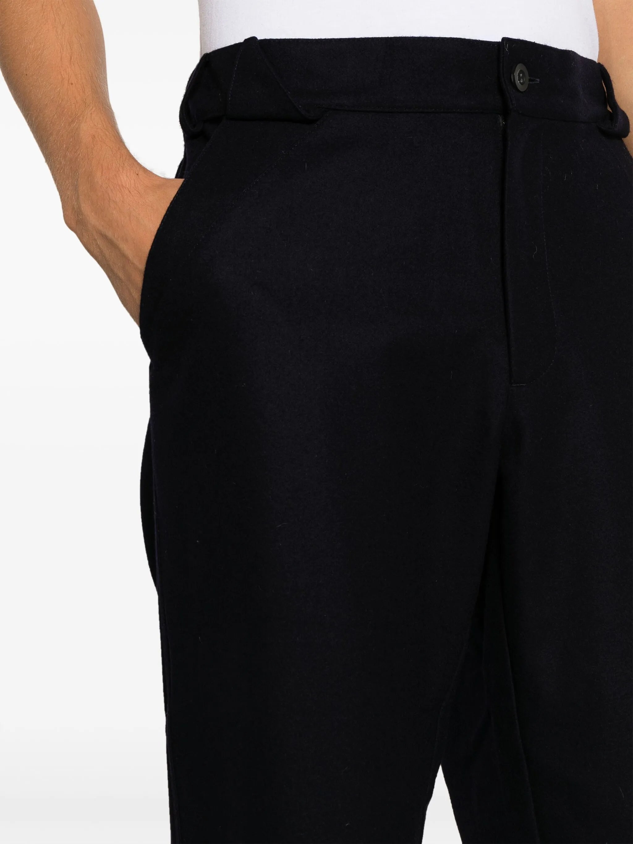 straight-leg wool-blend trousers