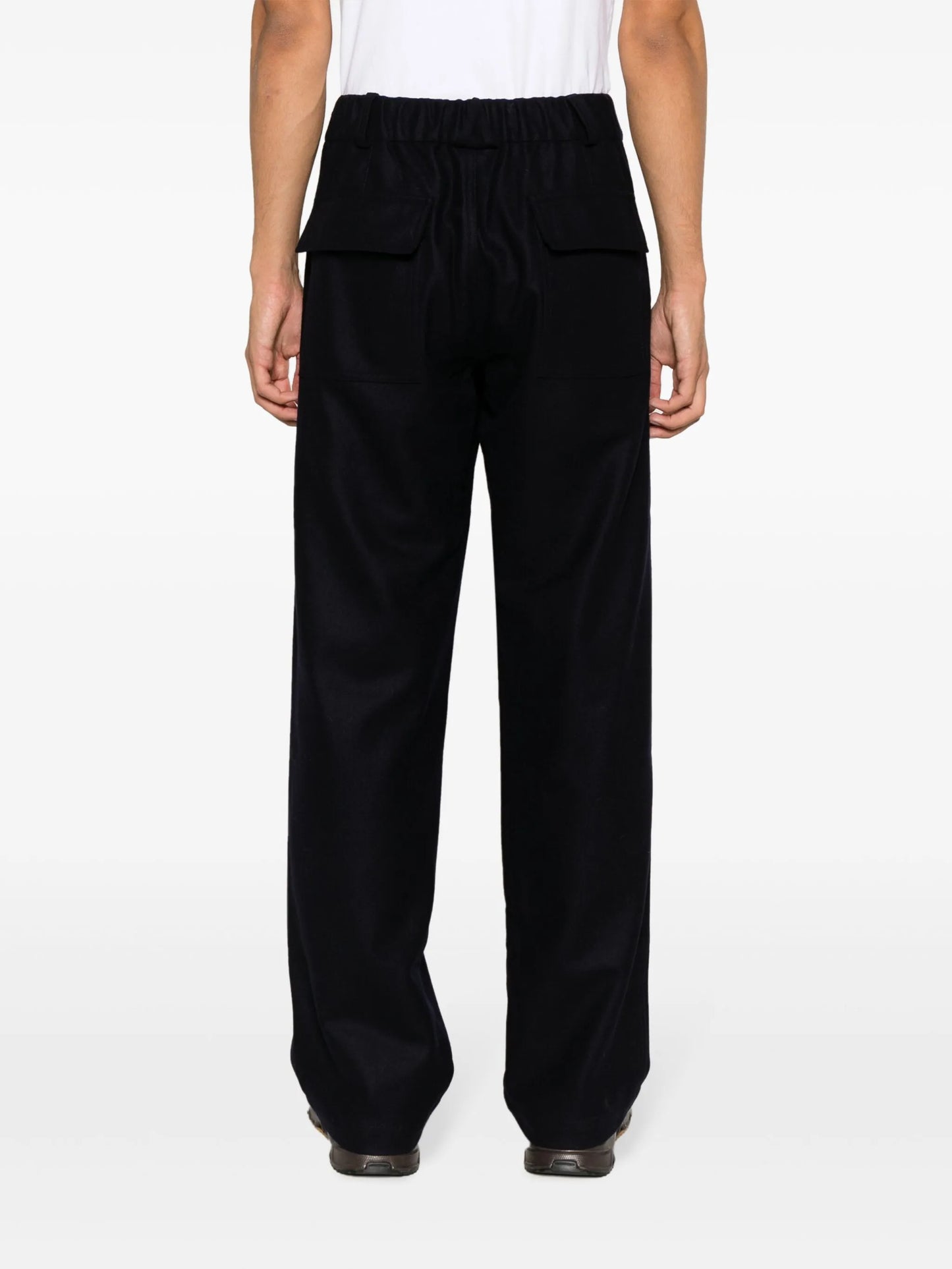 straight-leg wool-blend trousers
