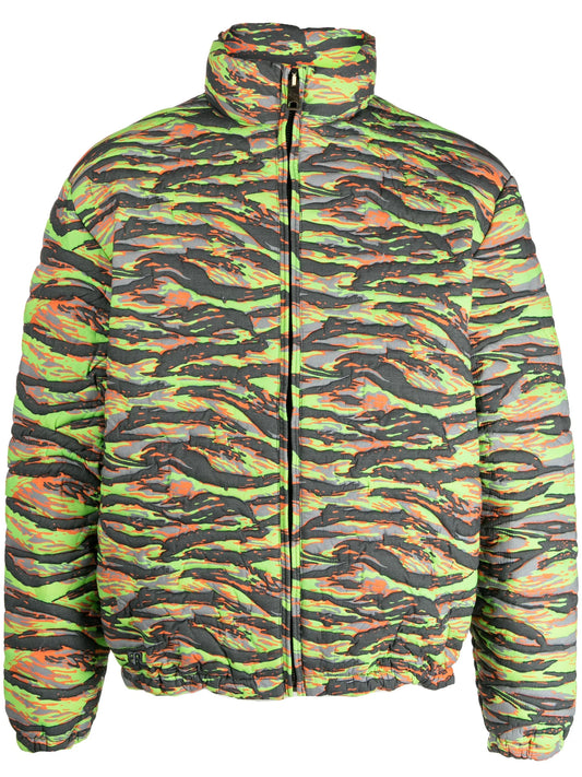 camouflage jacquard padded jacket