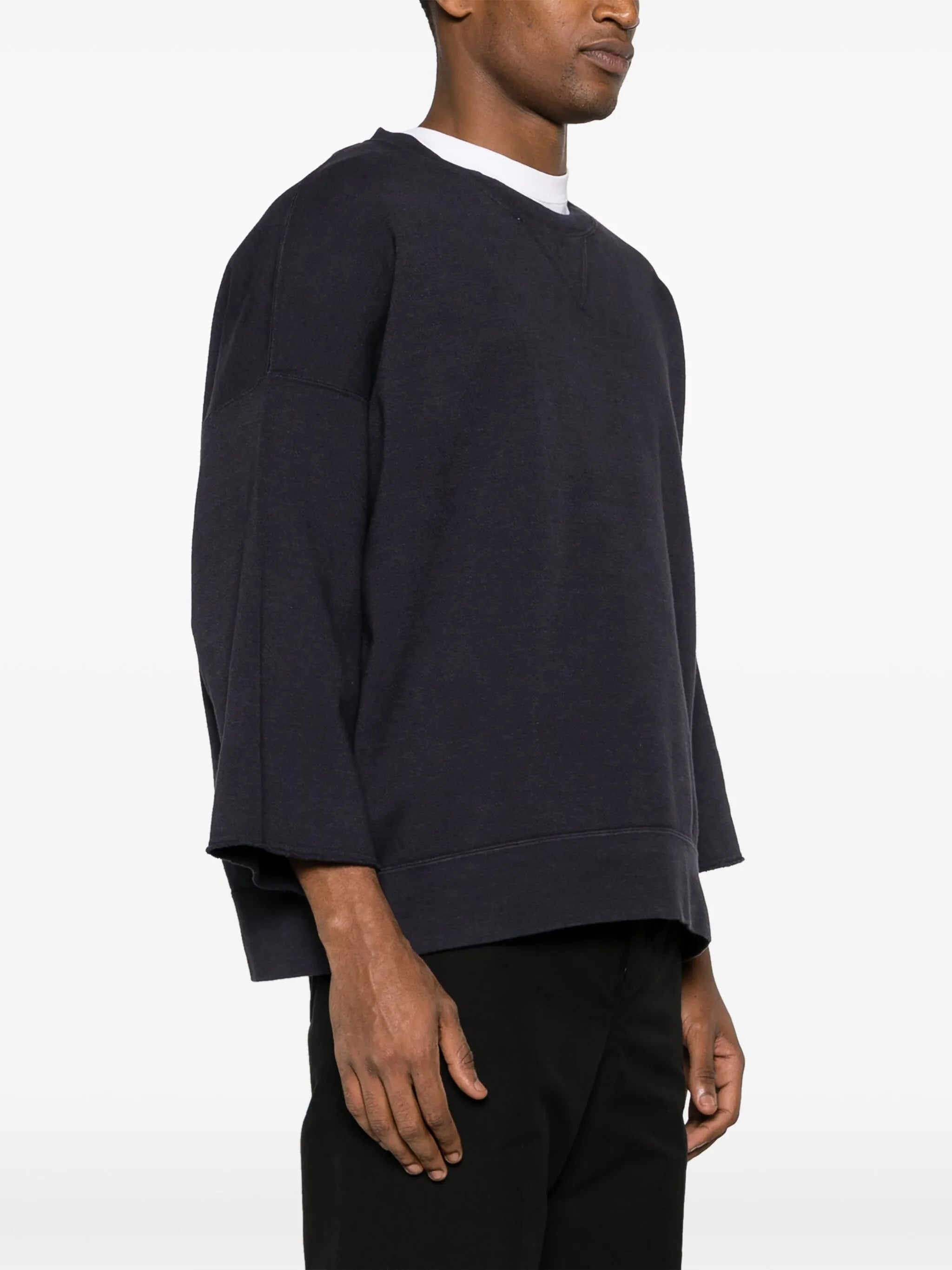 crew-neck cotton-blend sweatshirt