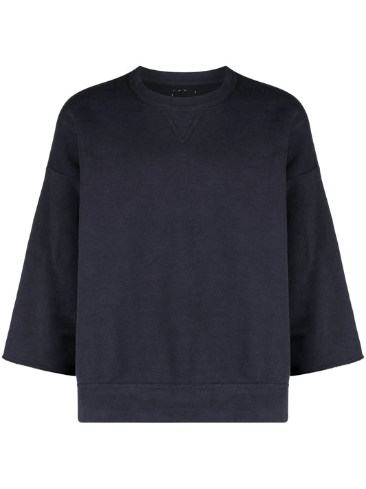 crew-neck cotton-blend sweatshirt