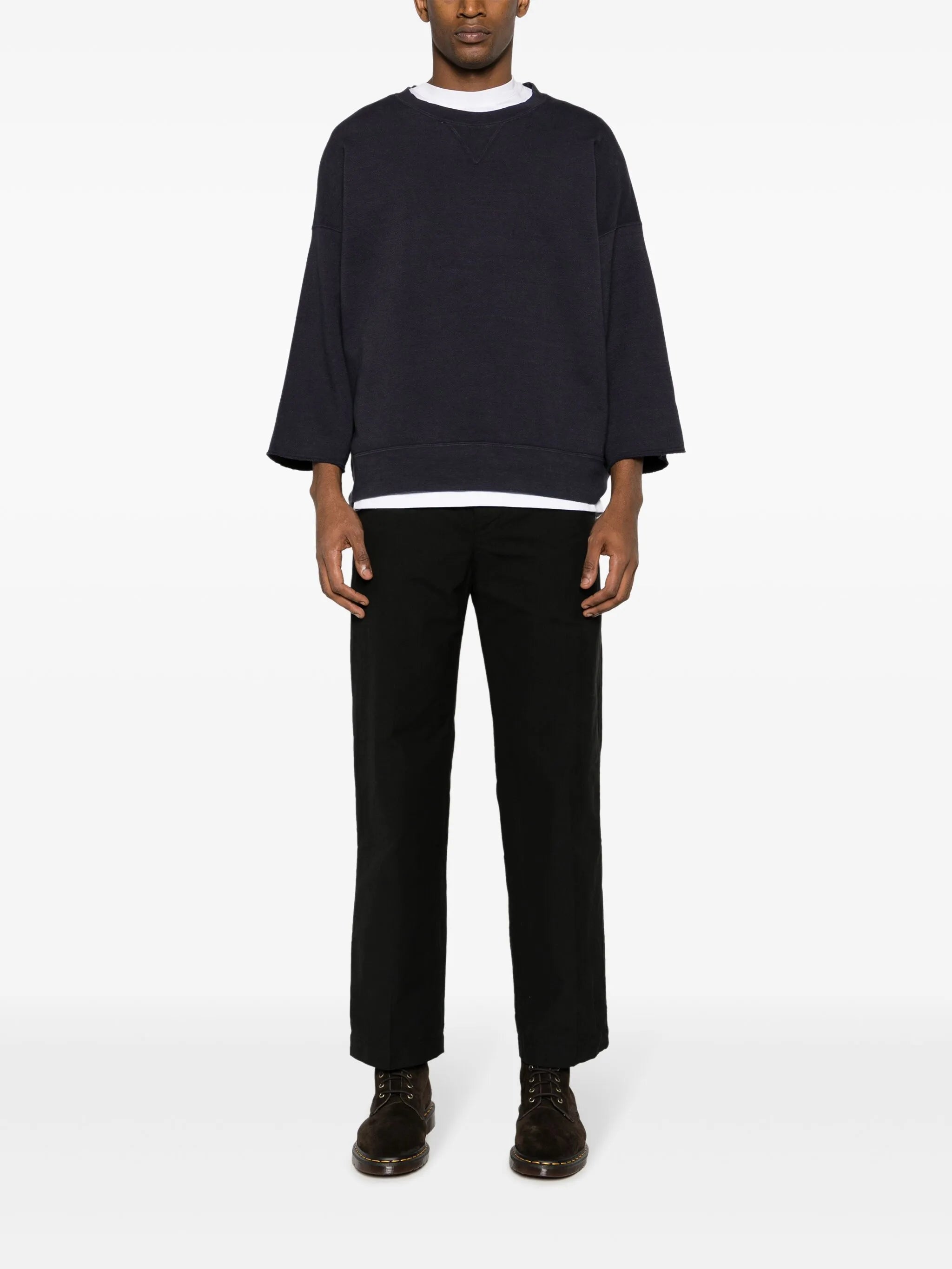 crew-neck cotton-blend sweatshirt