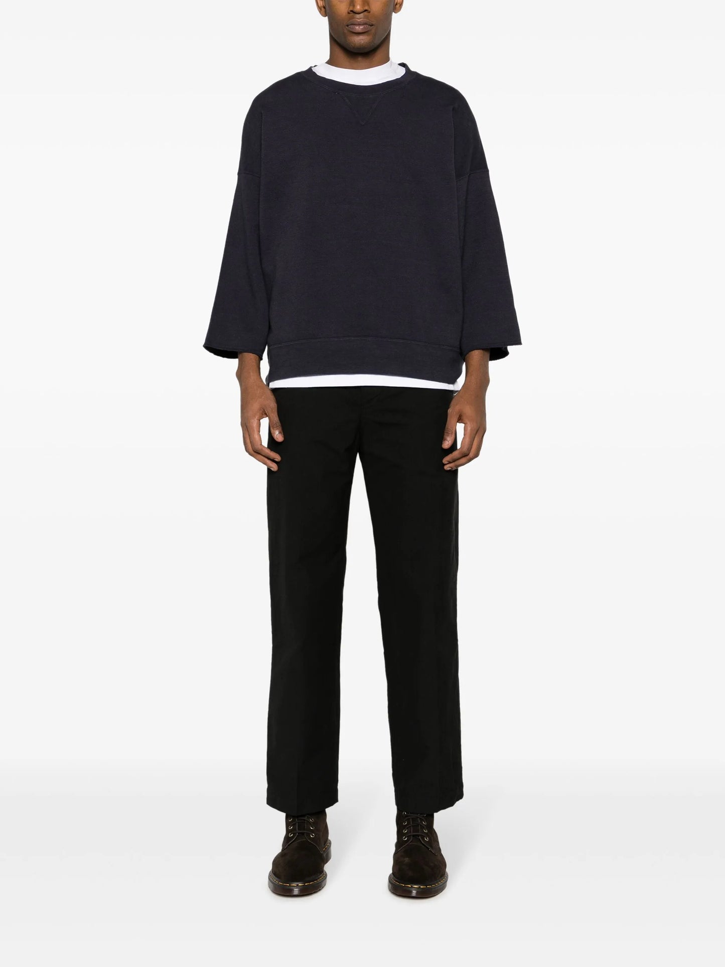 crew-neck cotton-blend sweatshirt
