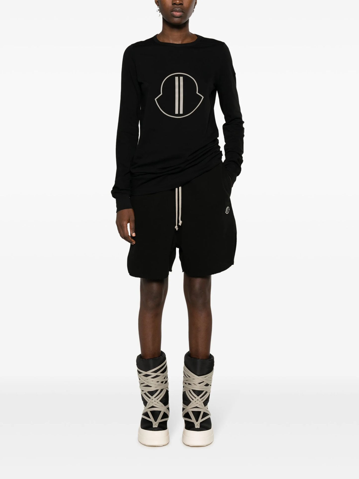 logo-patch jersey track shorts