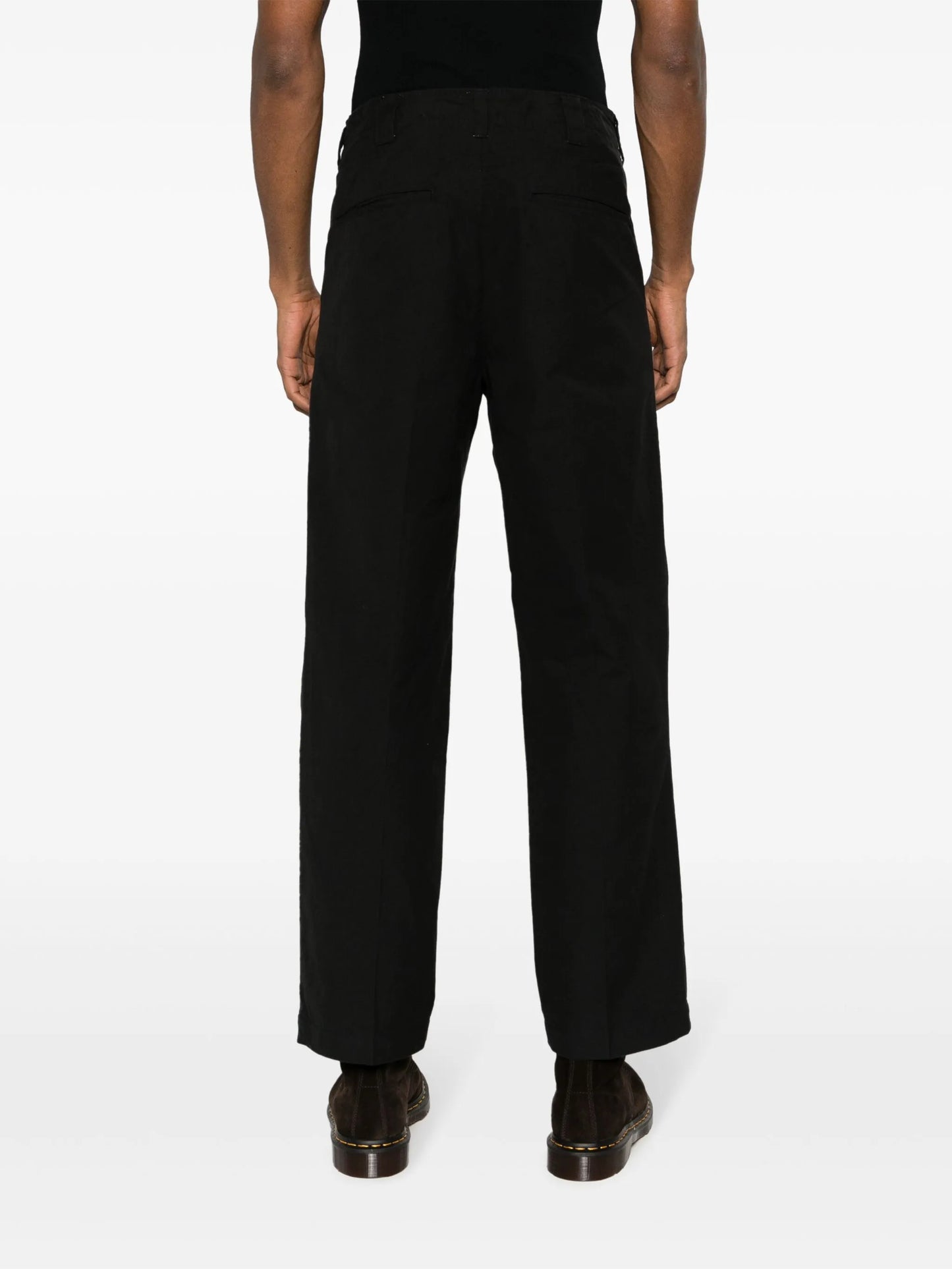 button-fastening cotton chinos