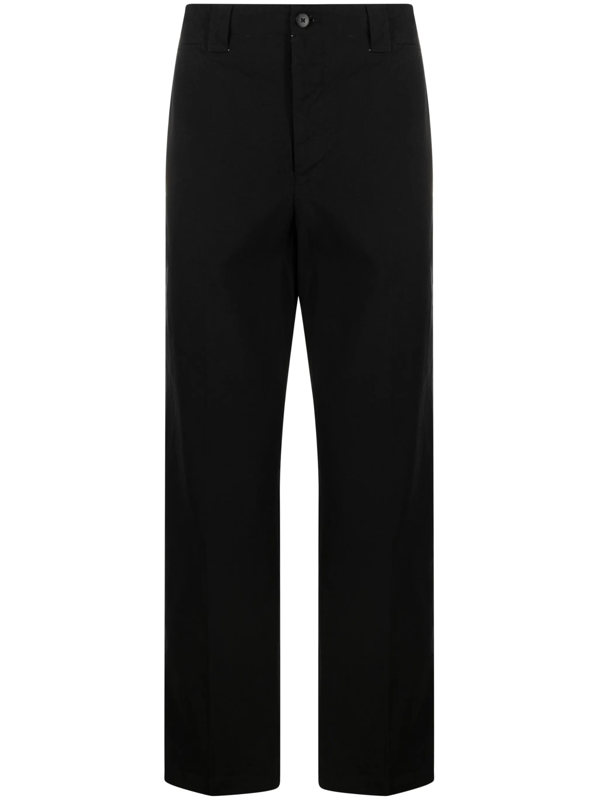 button-fastening cotton chinos