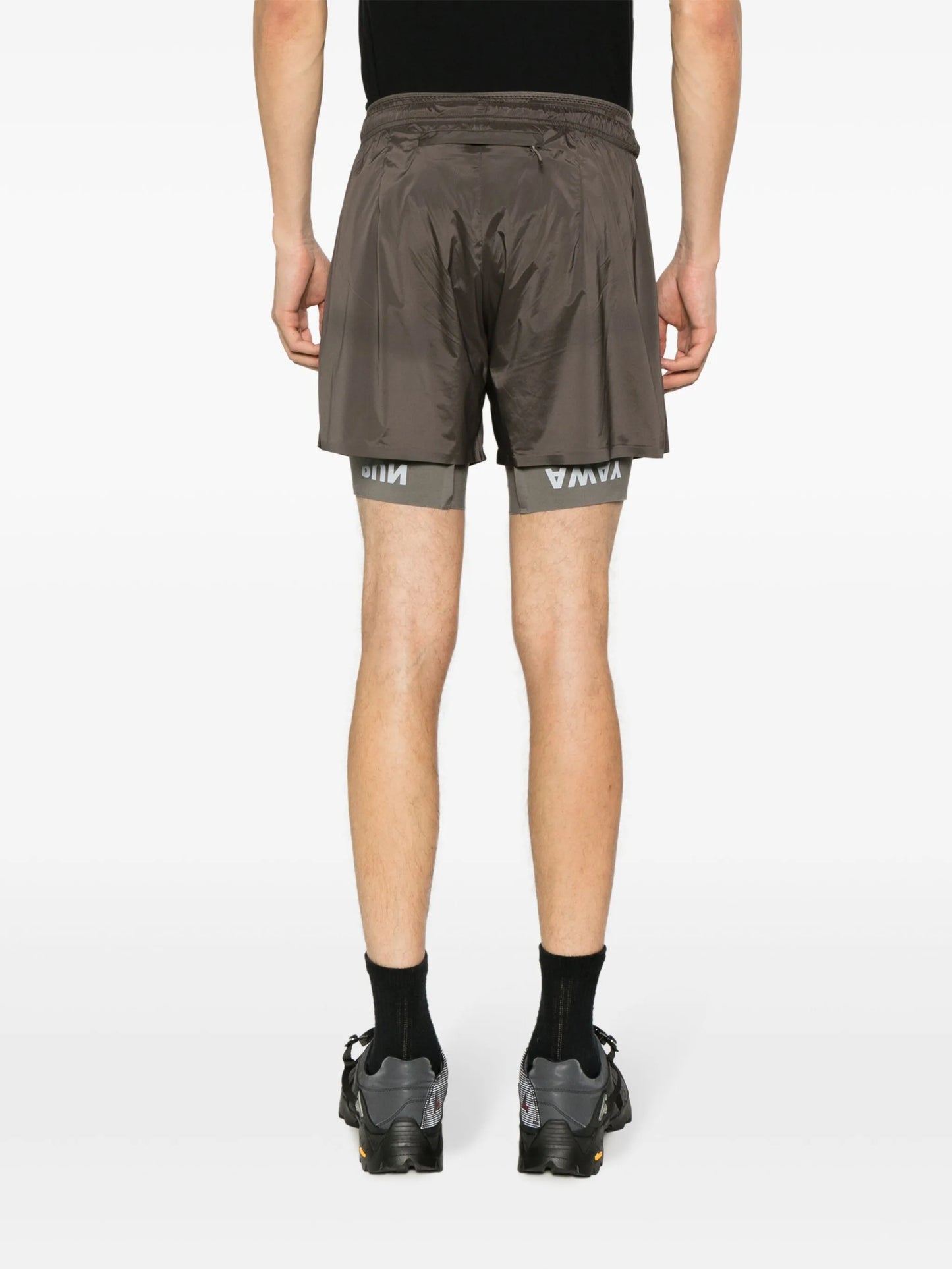 text-print elasticated-waist shorts