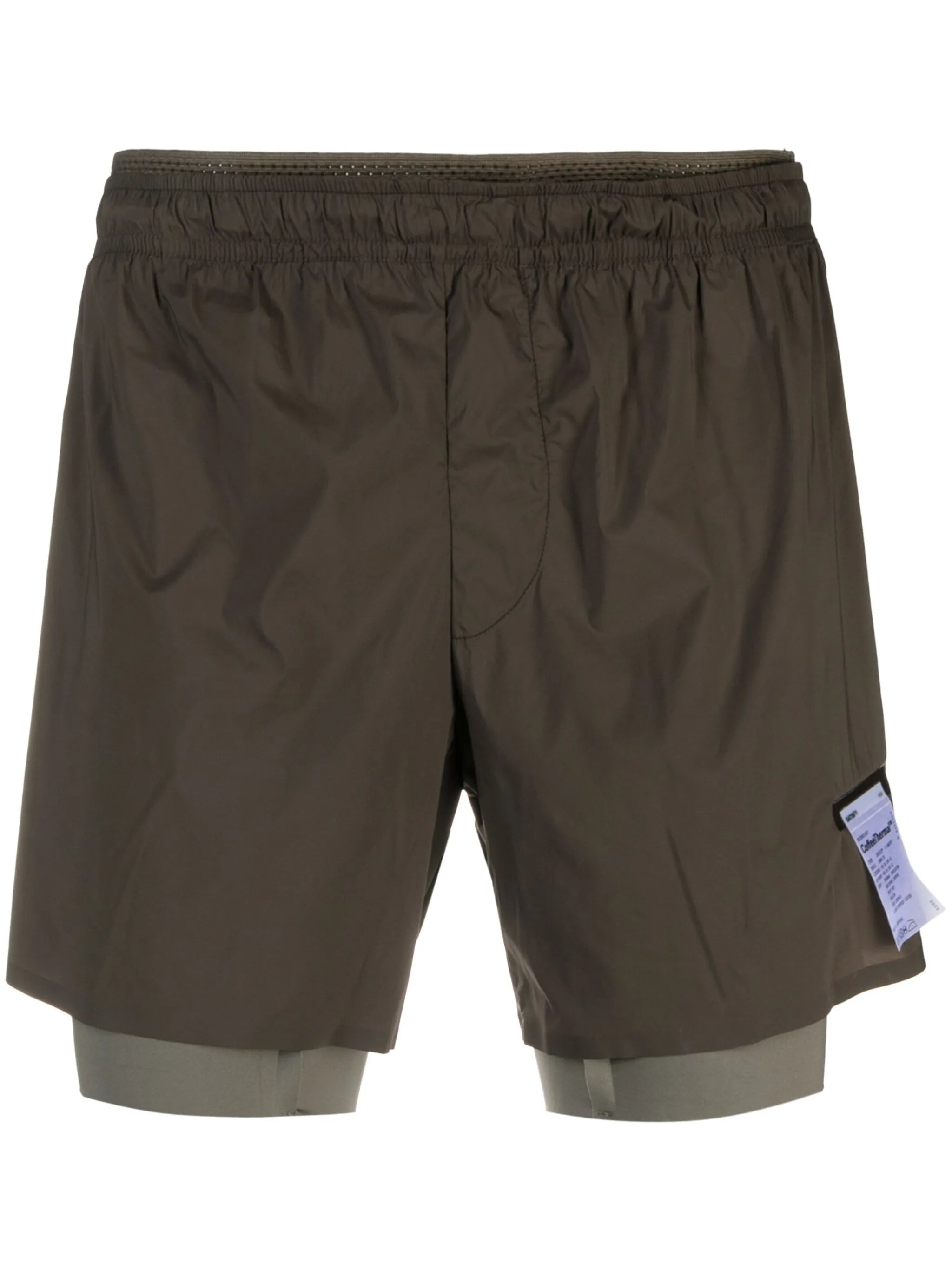 text-print elasticated-waist shorts
