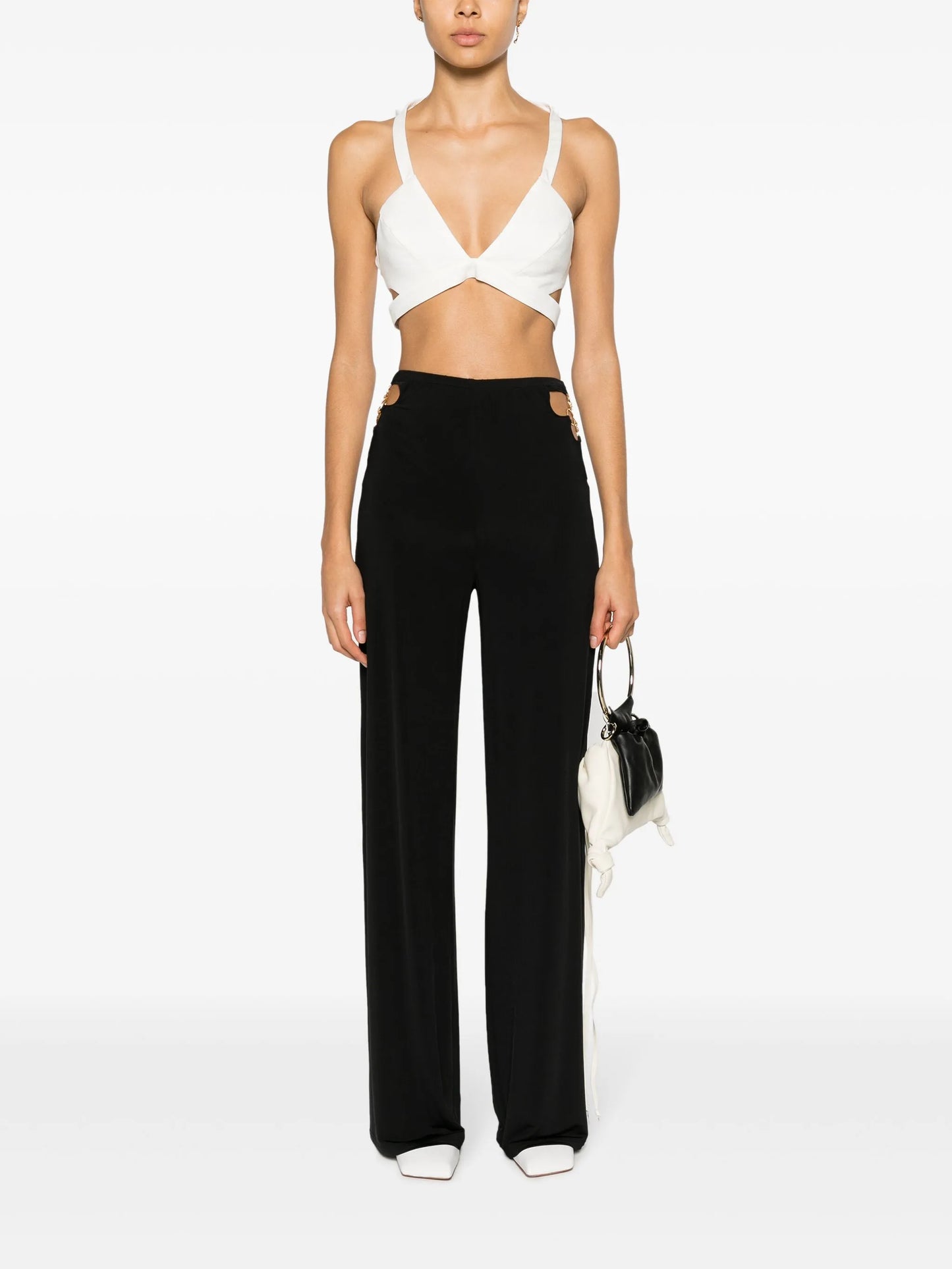 Anastacia chain-detail flared trousers