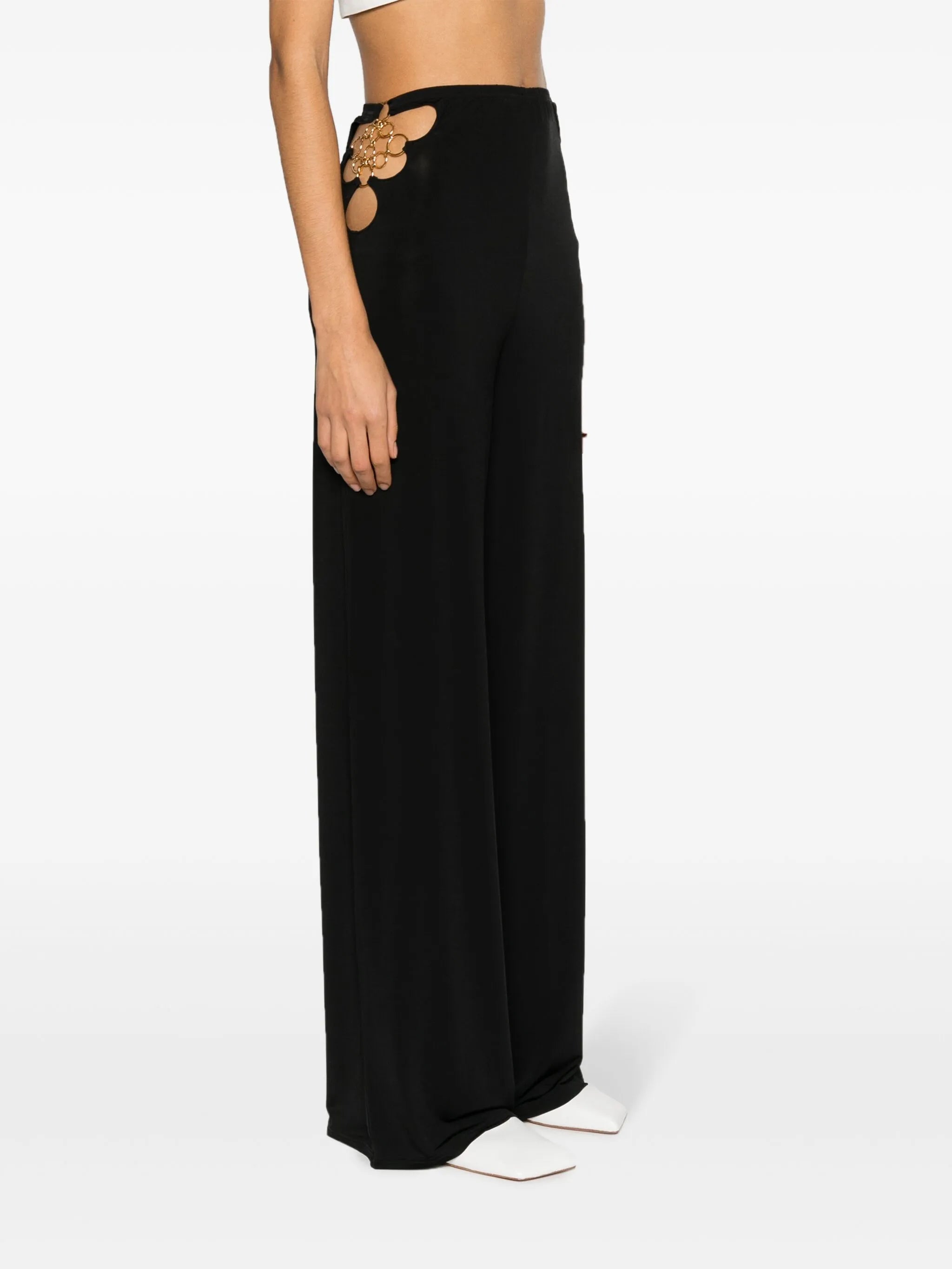 Anastacia chain-detail flared trousers