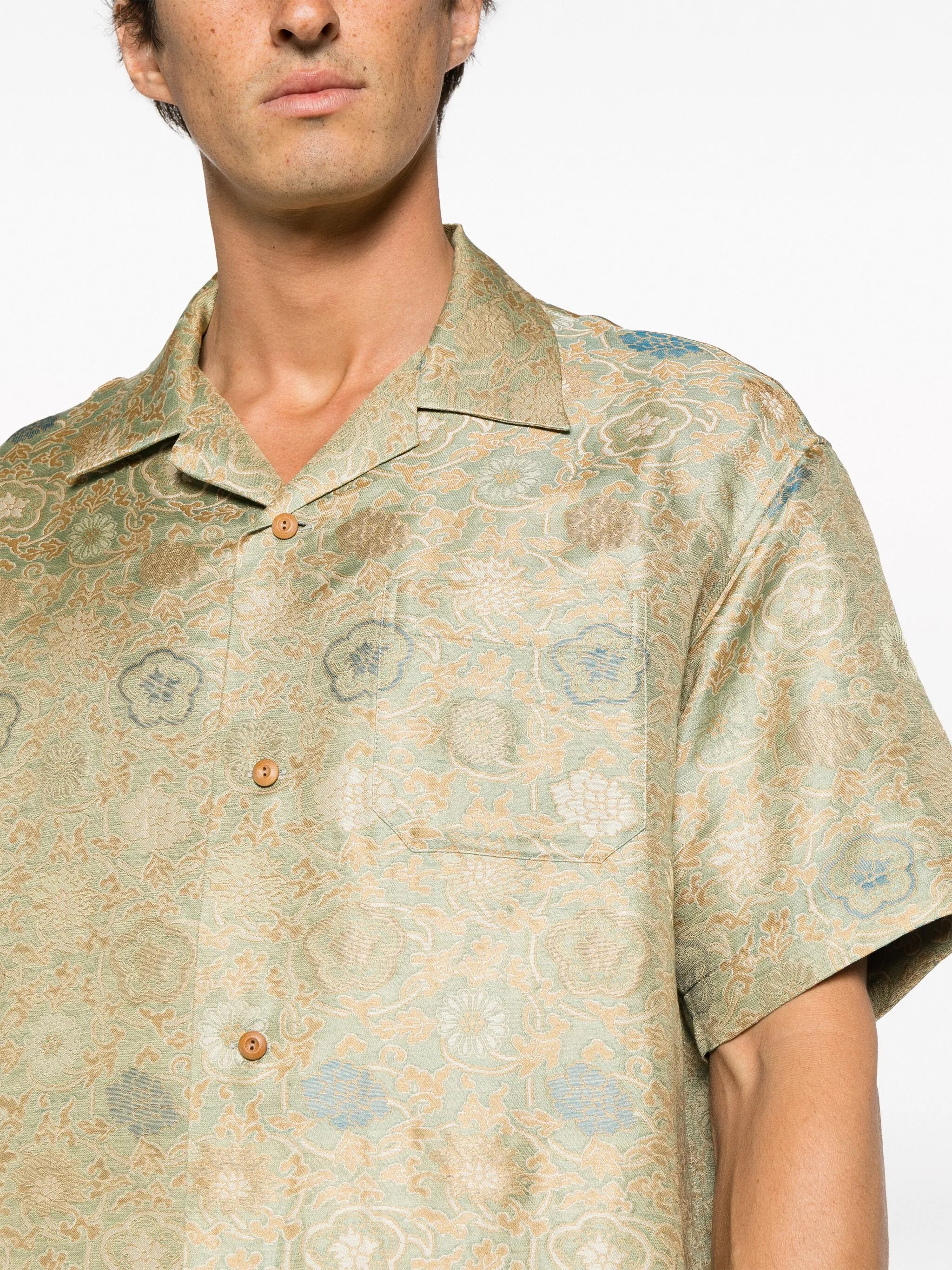 graphic-print silk shirt
