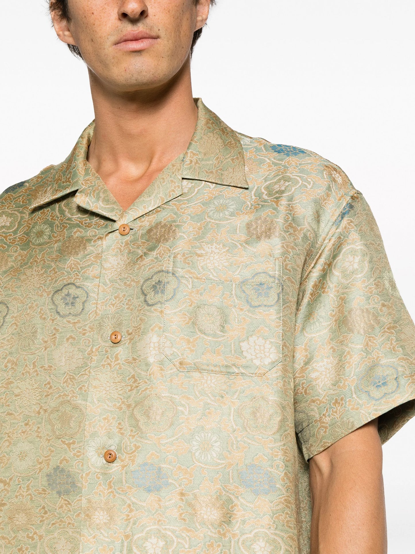 graphic-print silk shirt