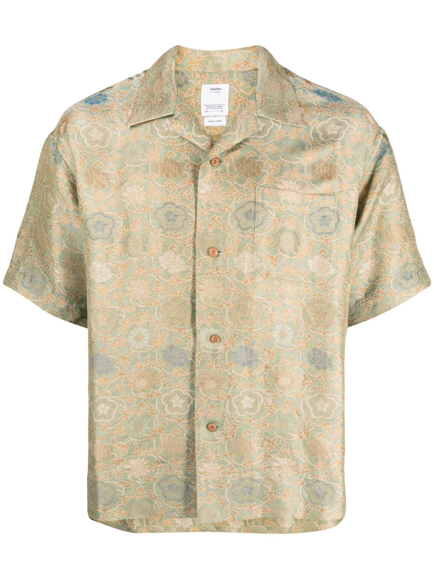 graphic-print silk shirt