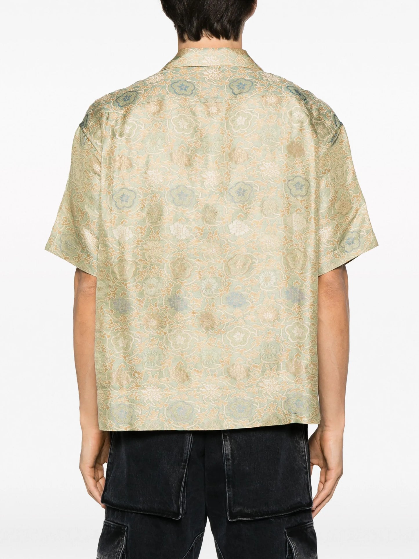 graphic-print silk shirt