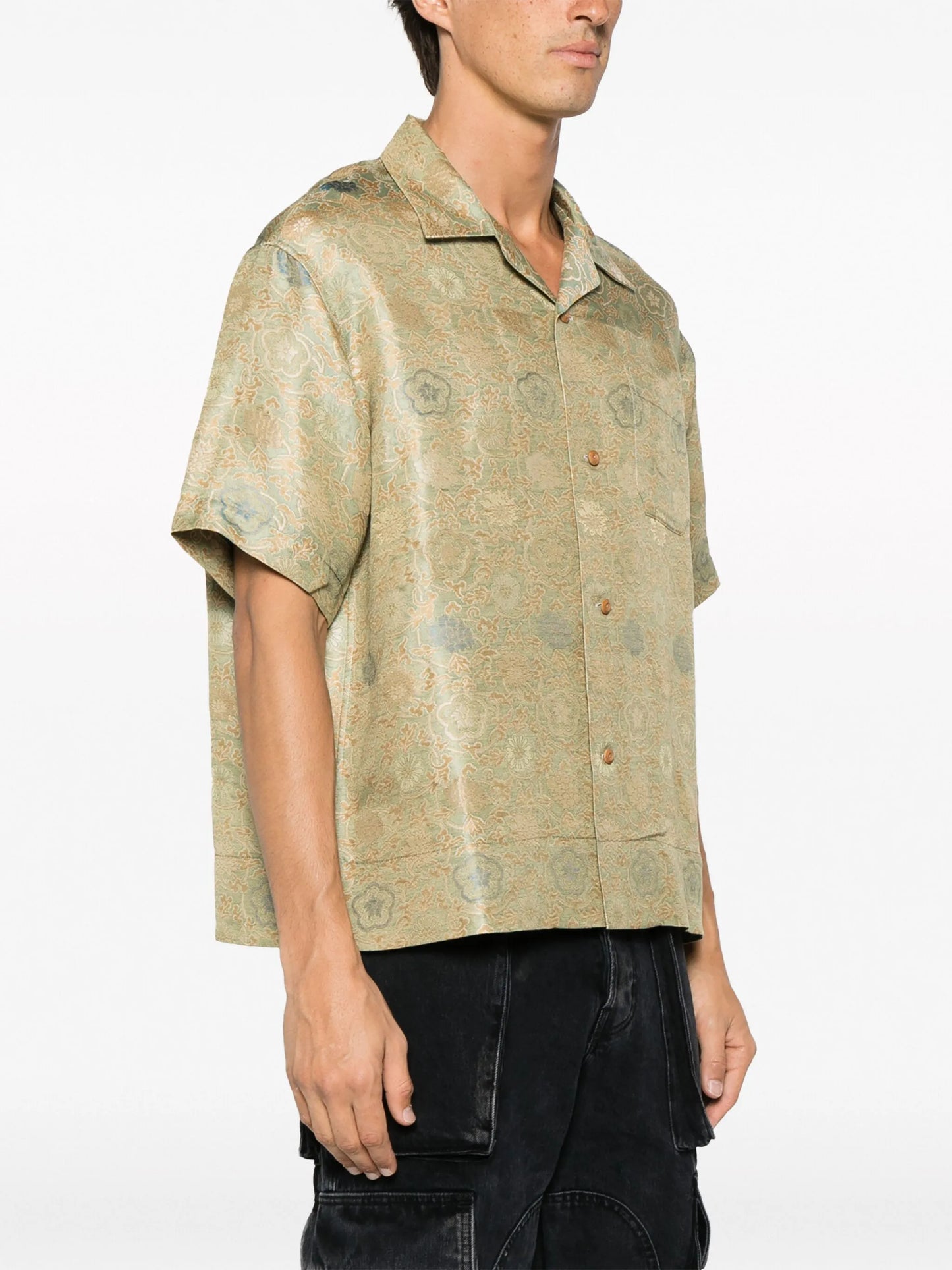 graphic-print silk shirt