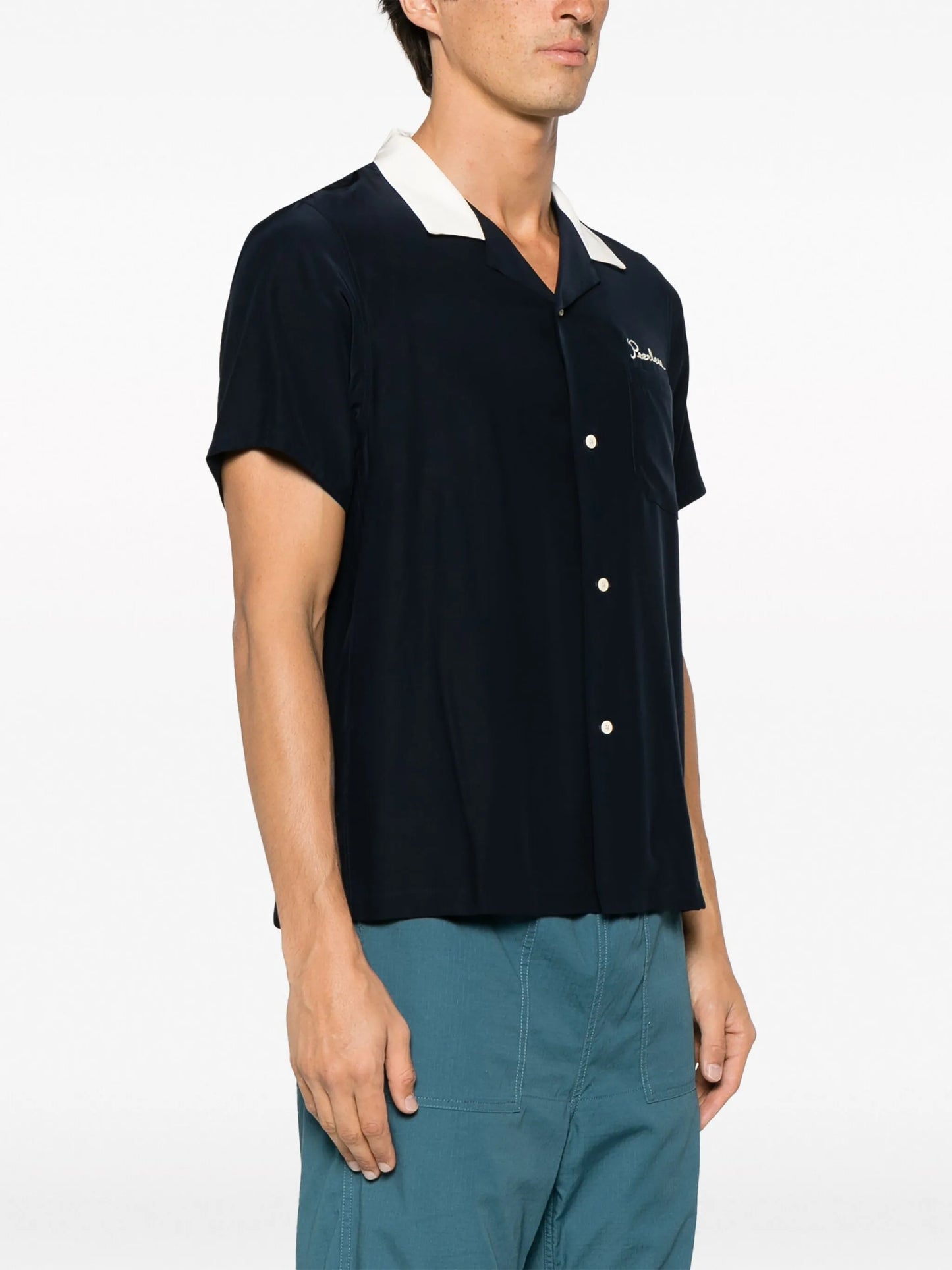 Hacking short-sleeved shirt