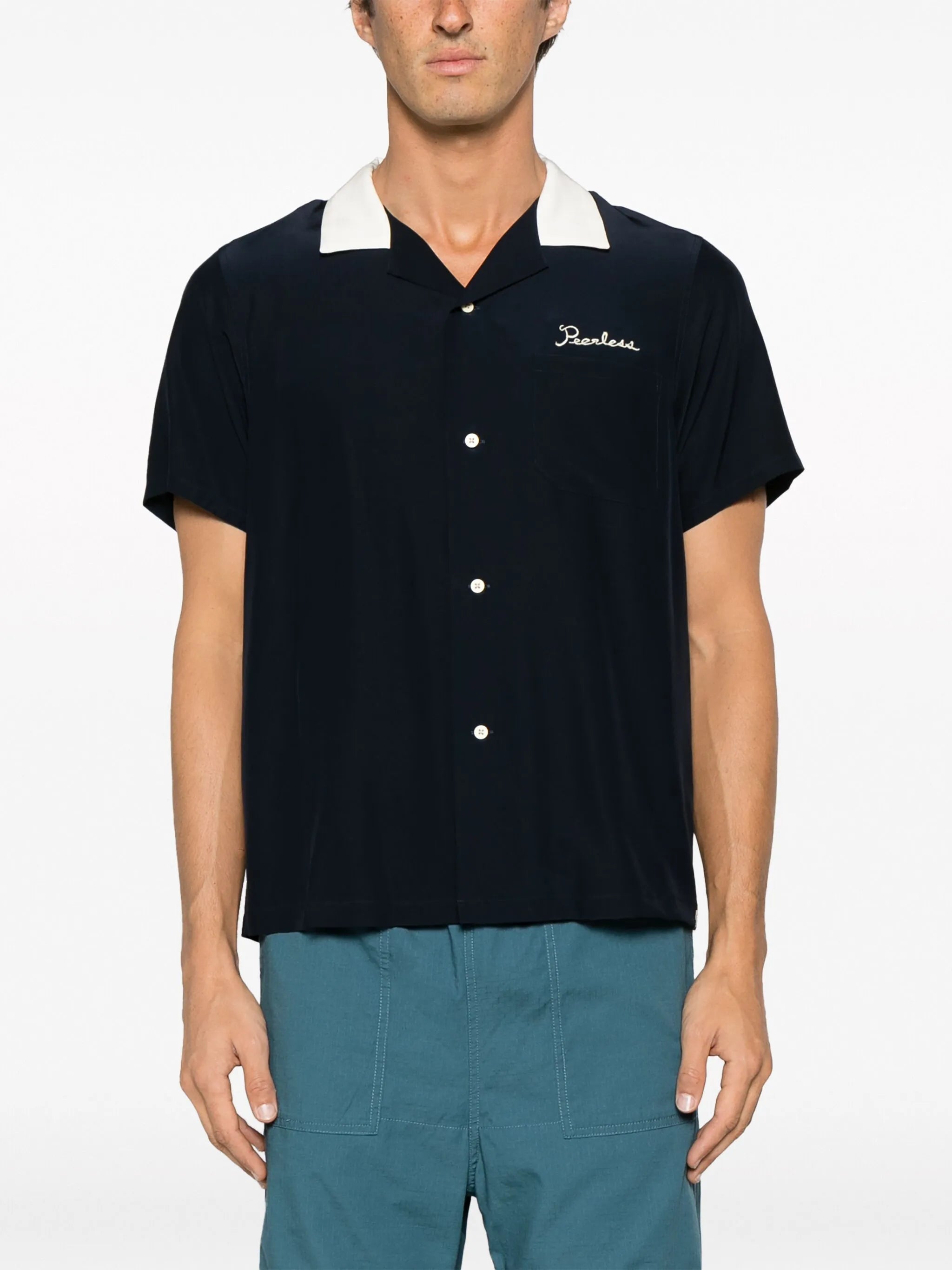 Hacking short-sleeved shirt