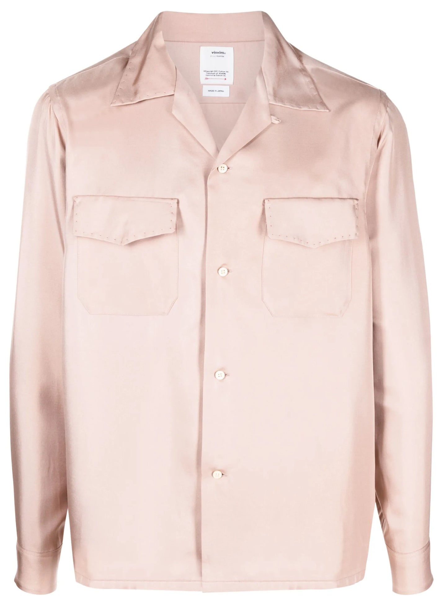 long-sleeve silk satin shirt