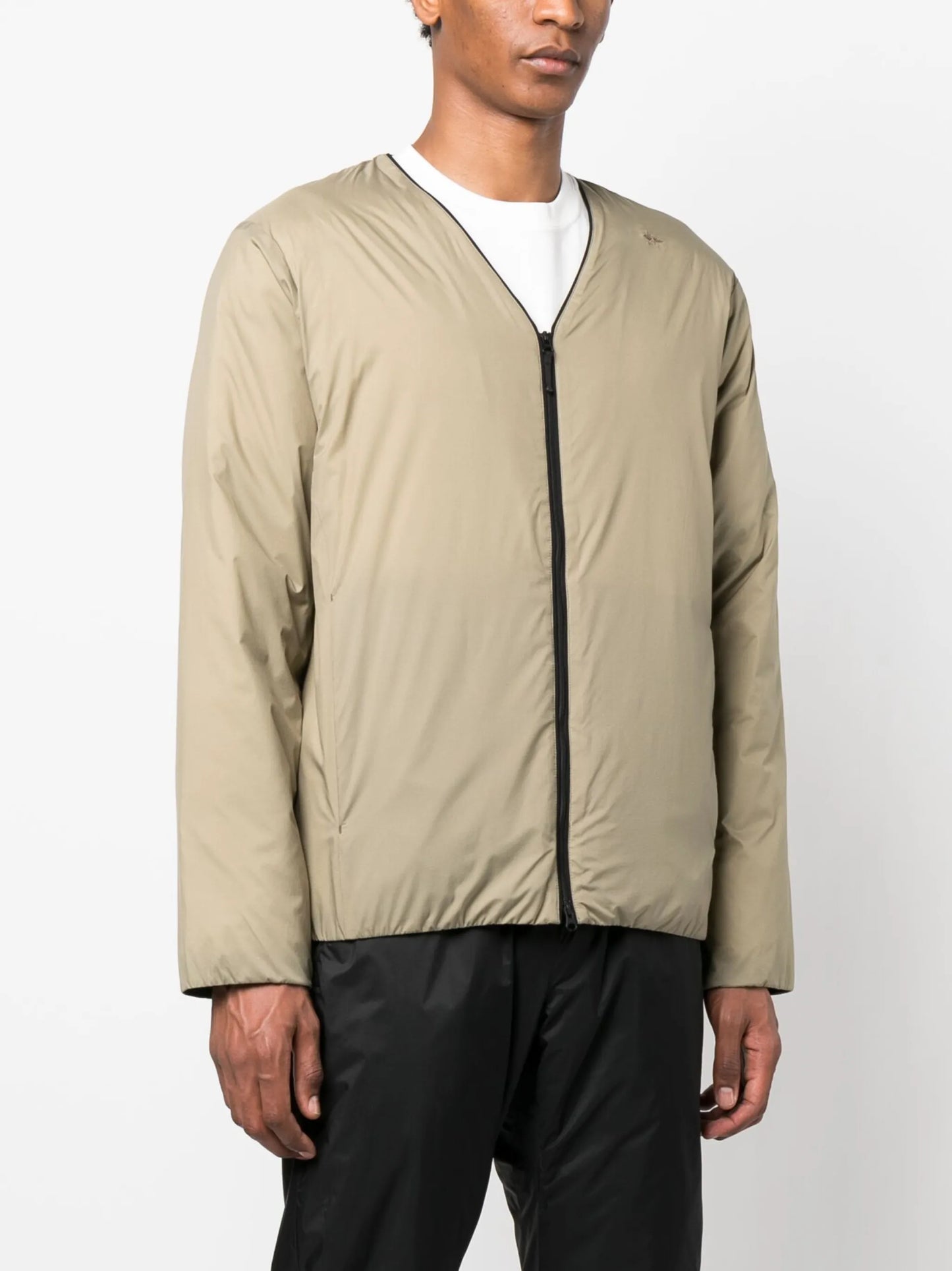 V-neck padded-design jacket