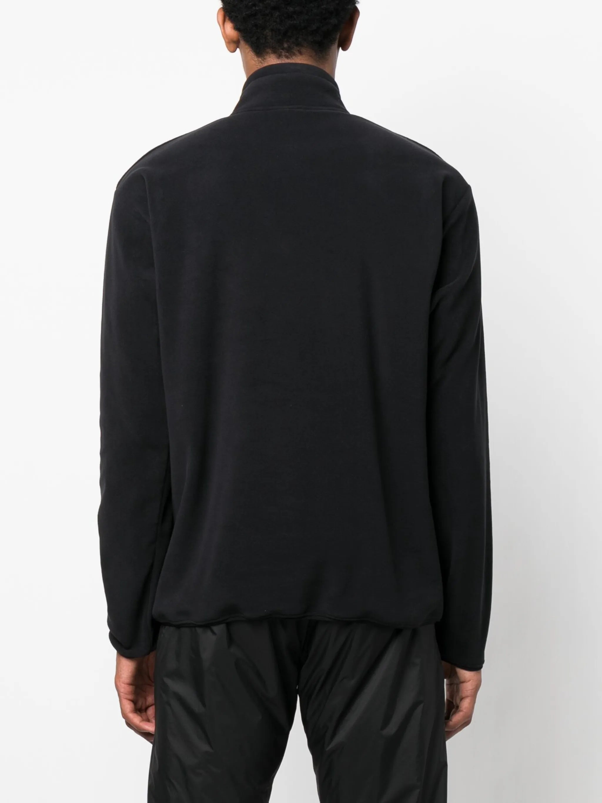 fleece-texture high-neck sweatshirt