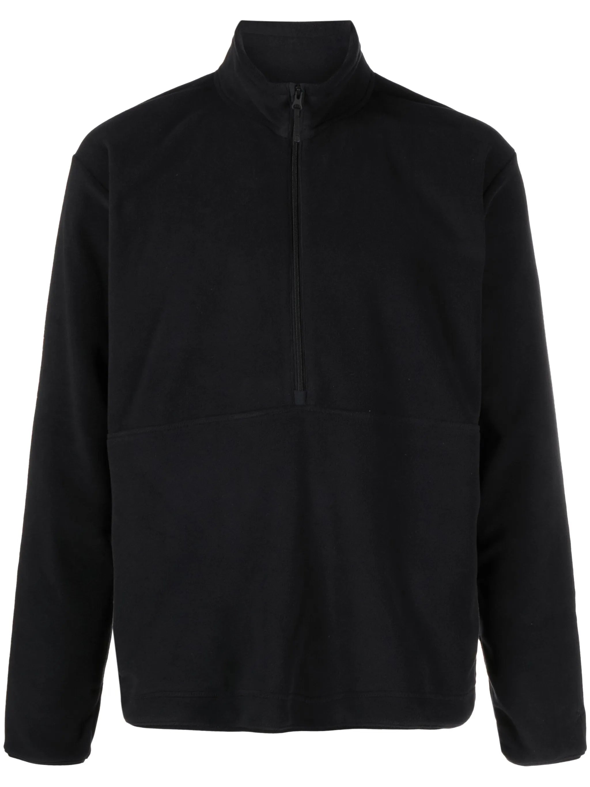 fleece-texture high-neck sweatshirt
