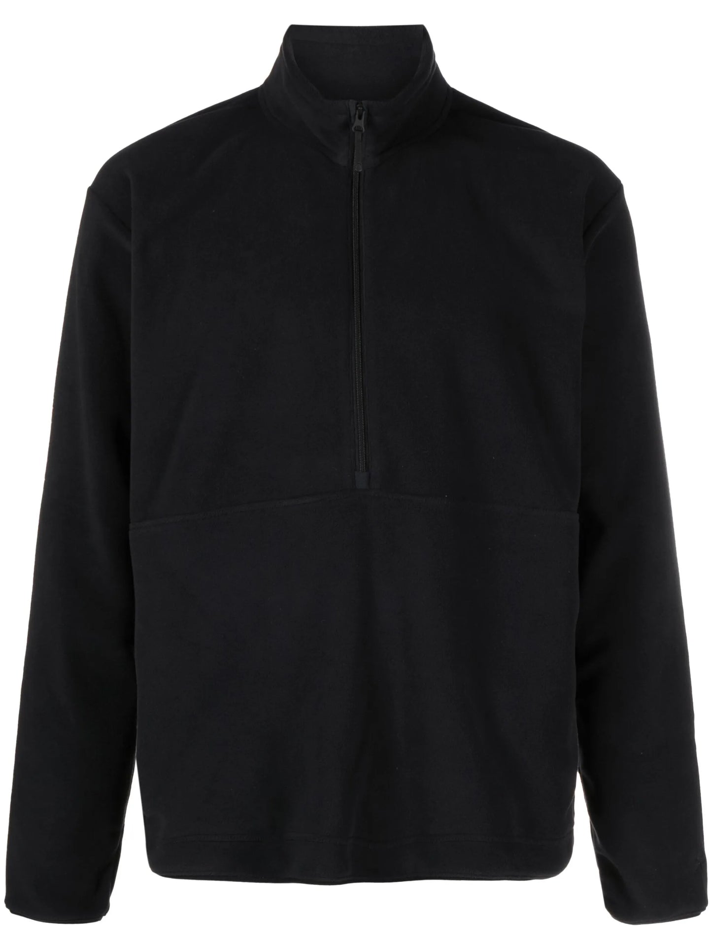 fleece-texture high-neck sweatshirt