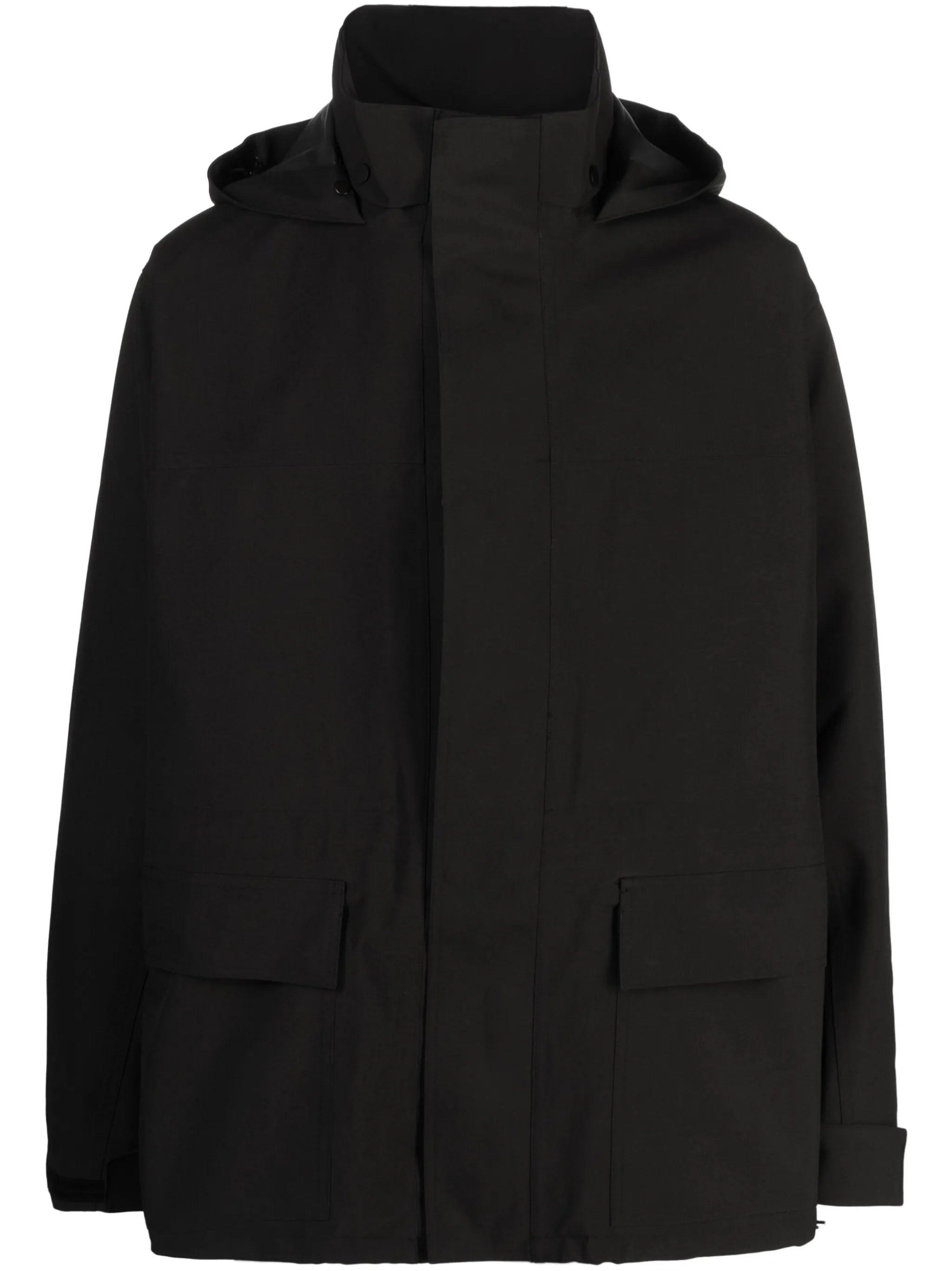 stand-up collar concealed-fastening jacket