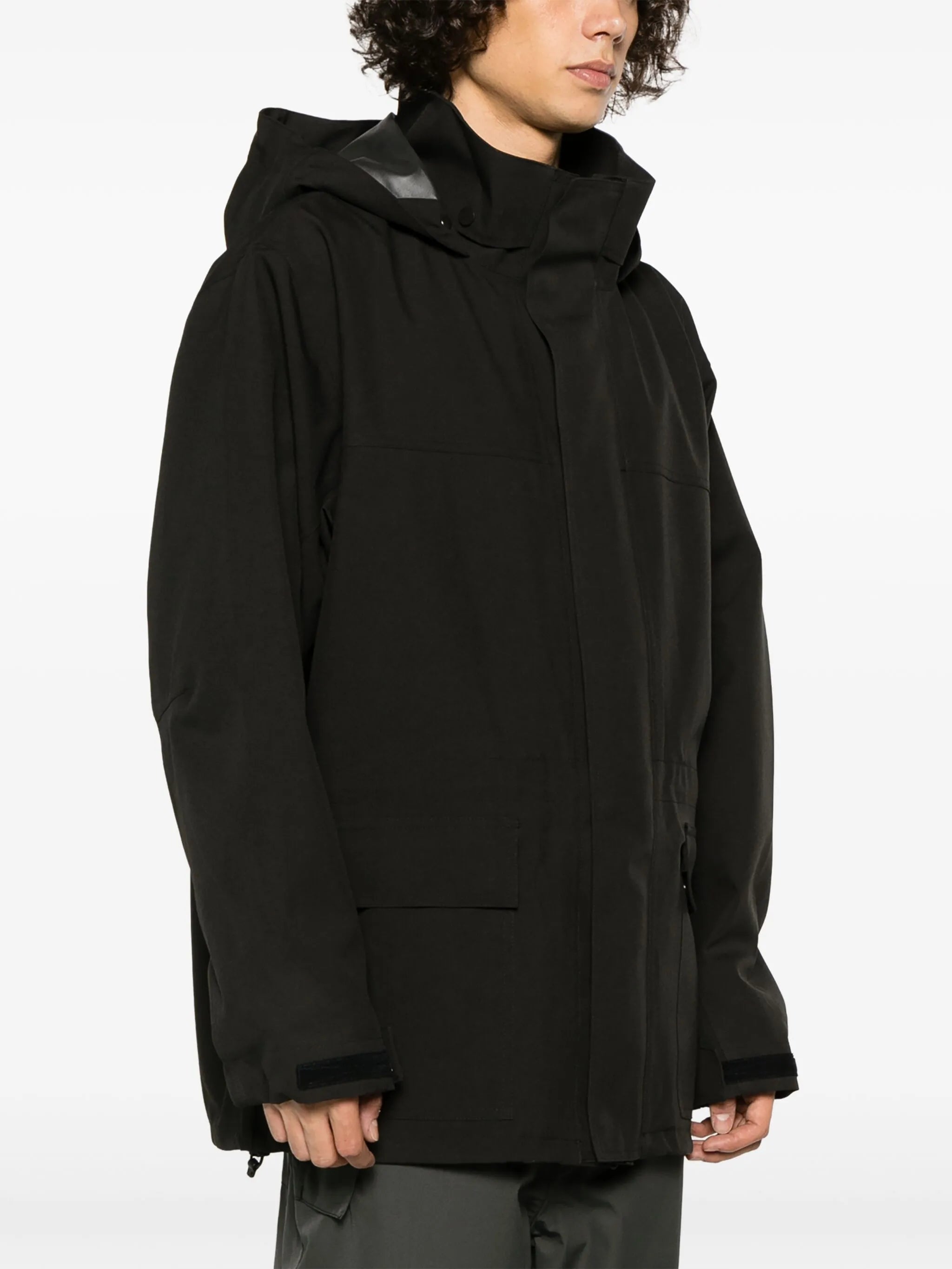 stand-up collar concealed-fastening jacket