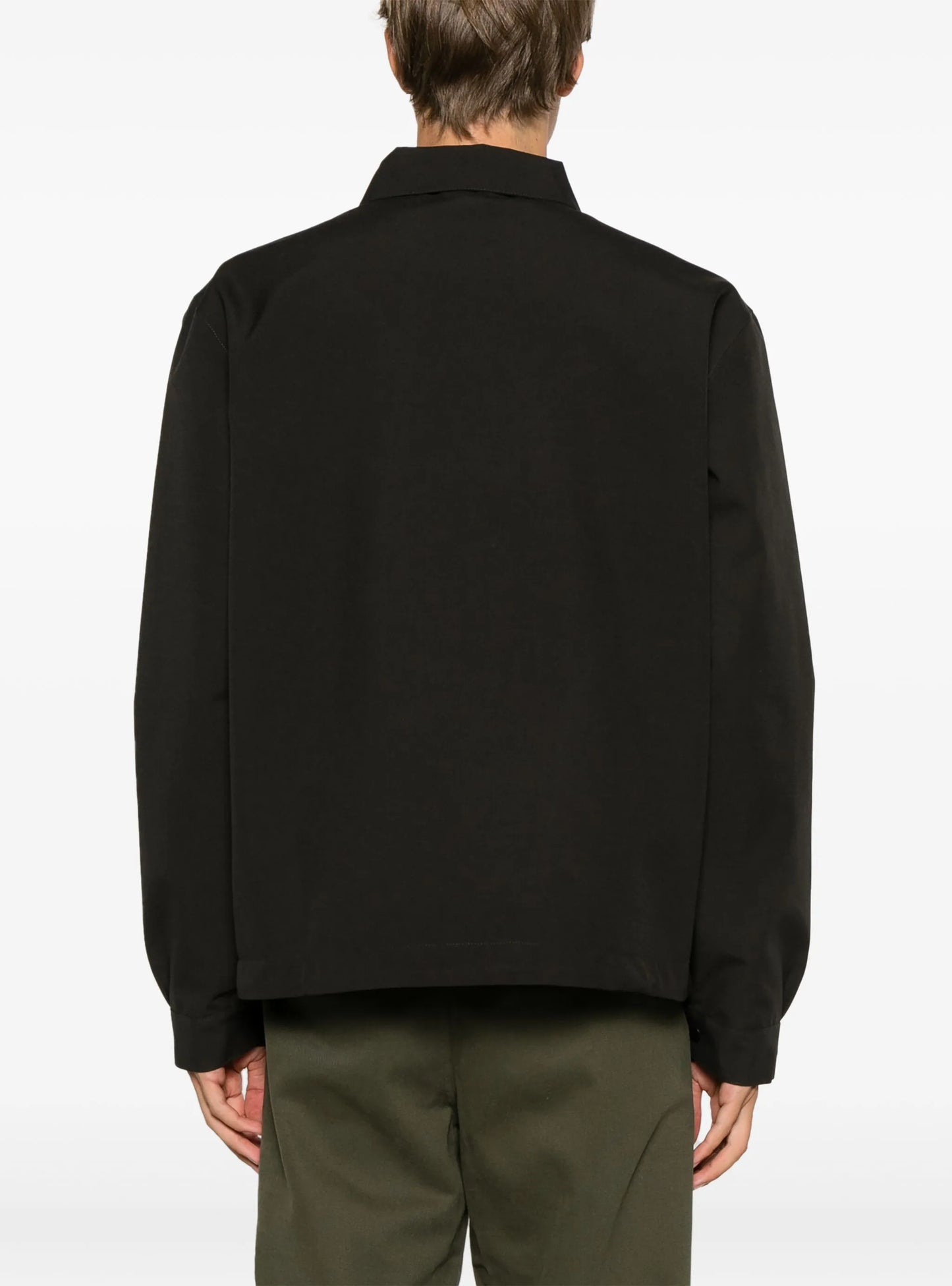 spread-collar zip-up jacket