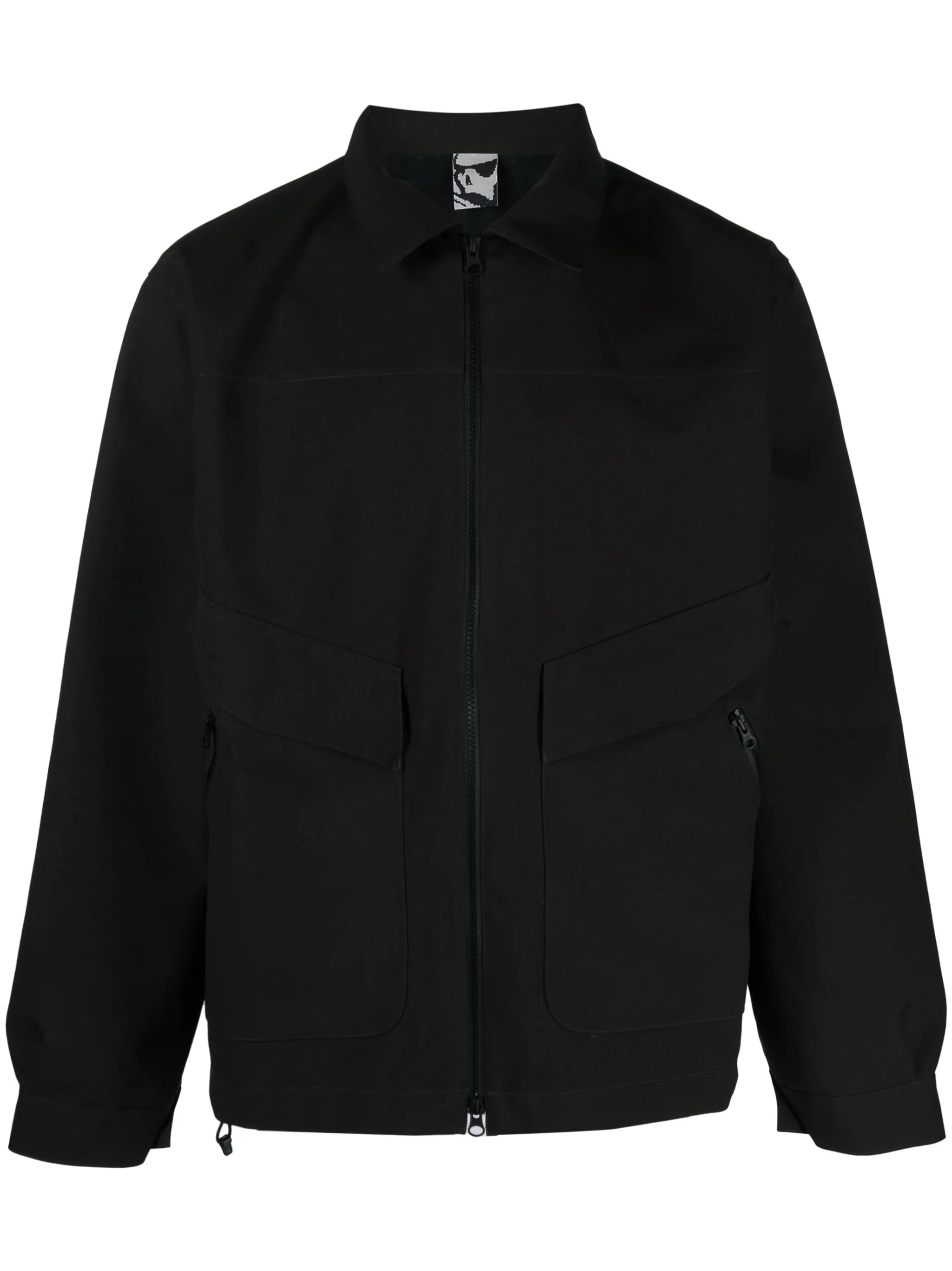 spread-collar zip-up jacket