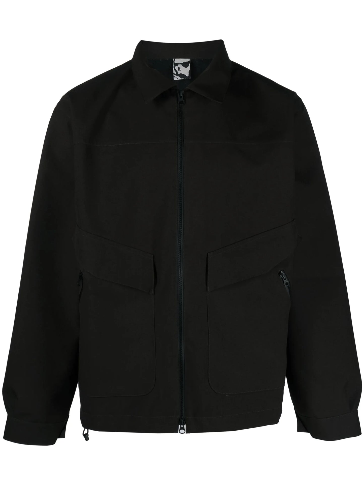 spread-collar zip-up jacket