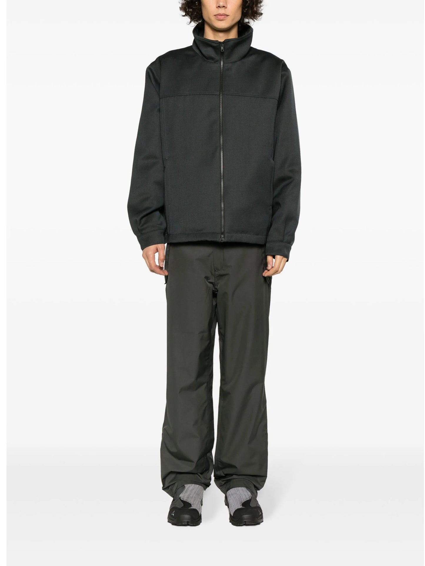 stand-up collar wool jacket