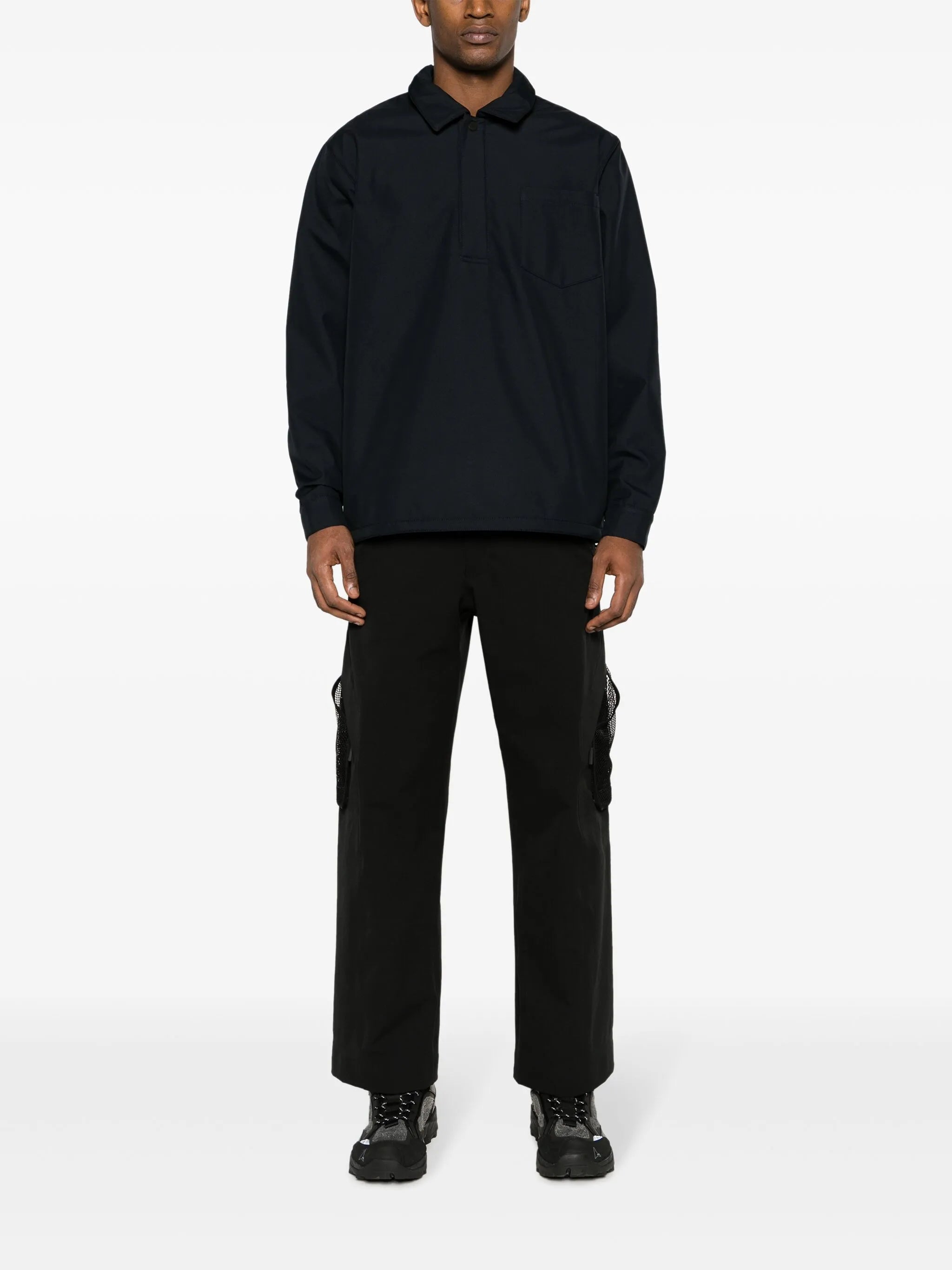 spread-collar long-sleeve shirt