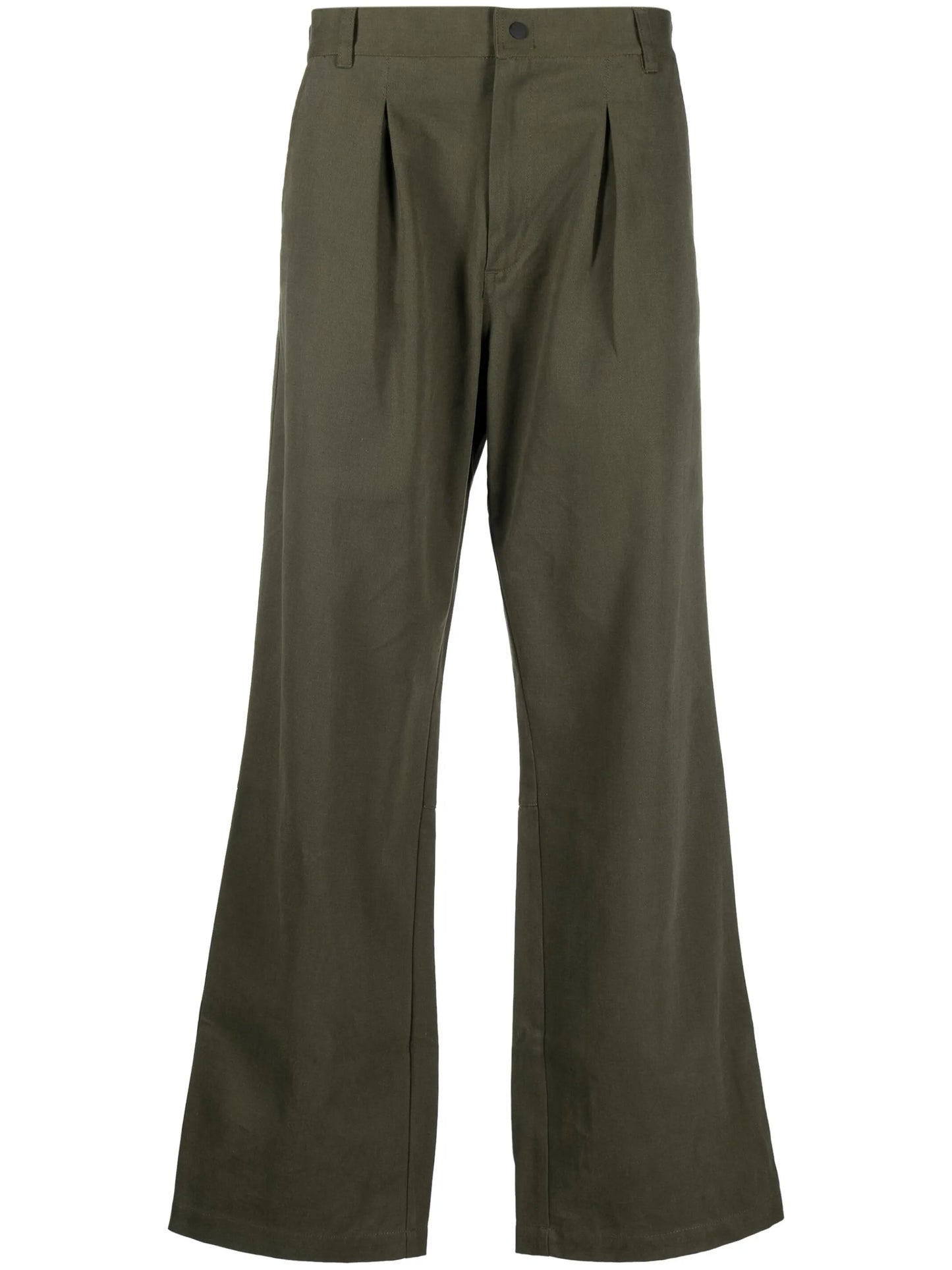 pleat-detailing cotton wide-leg trousers