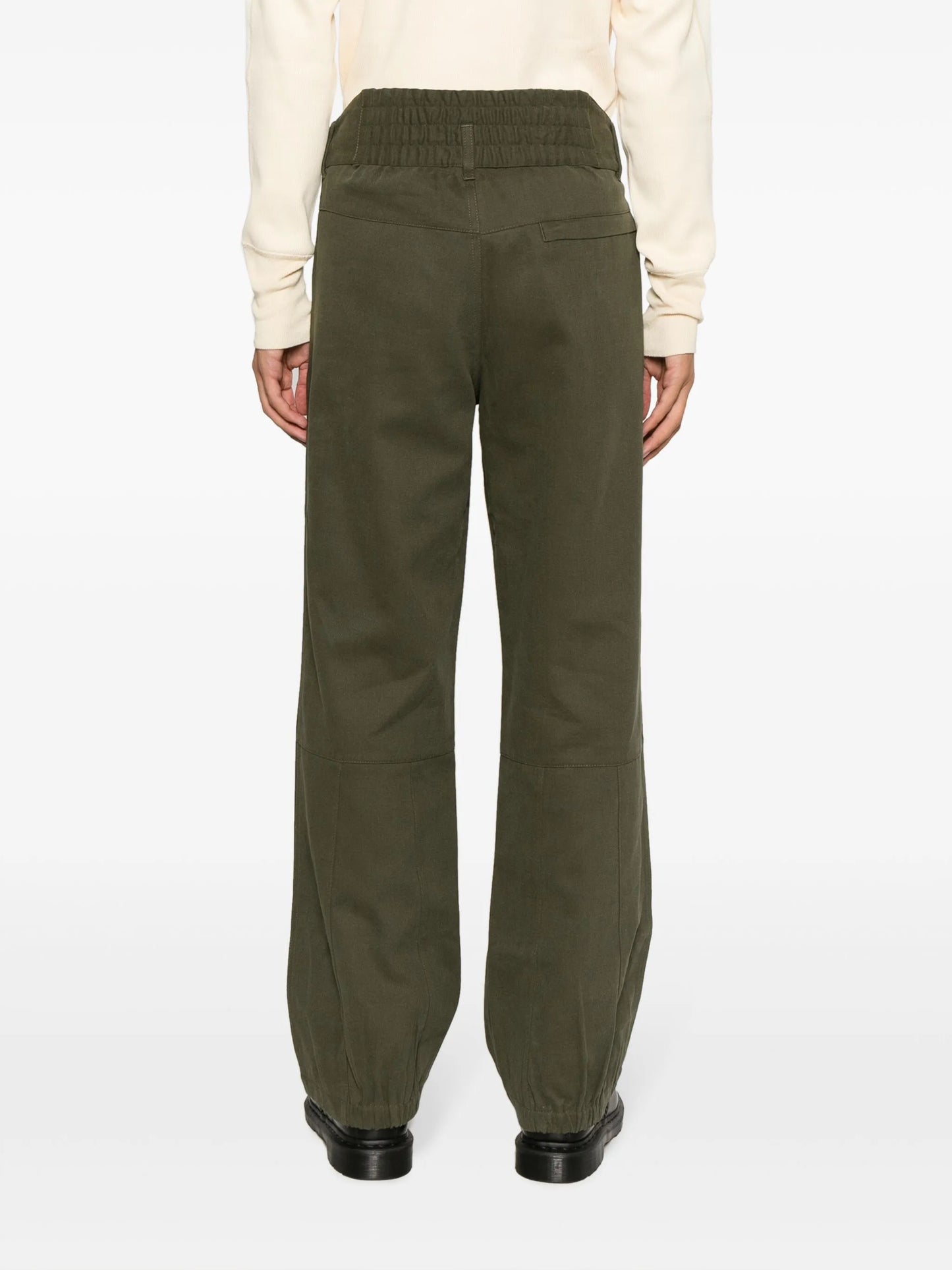 pleat-detailing cotton wide-leg trousers
