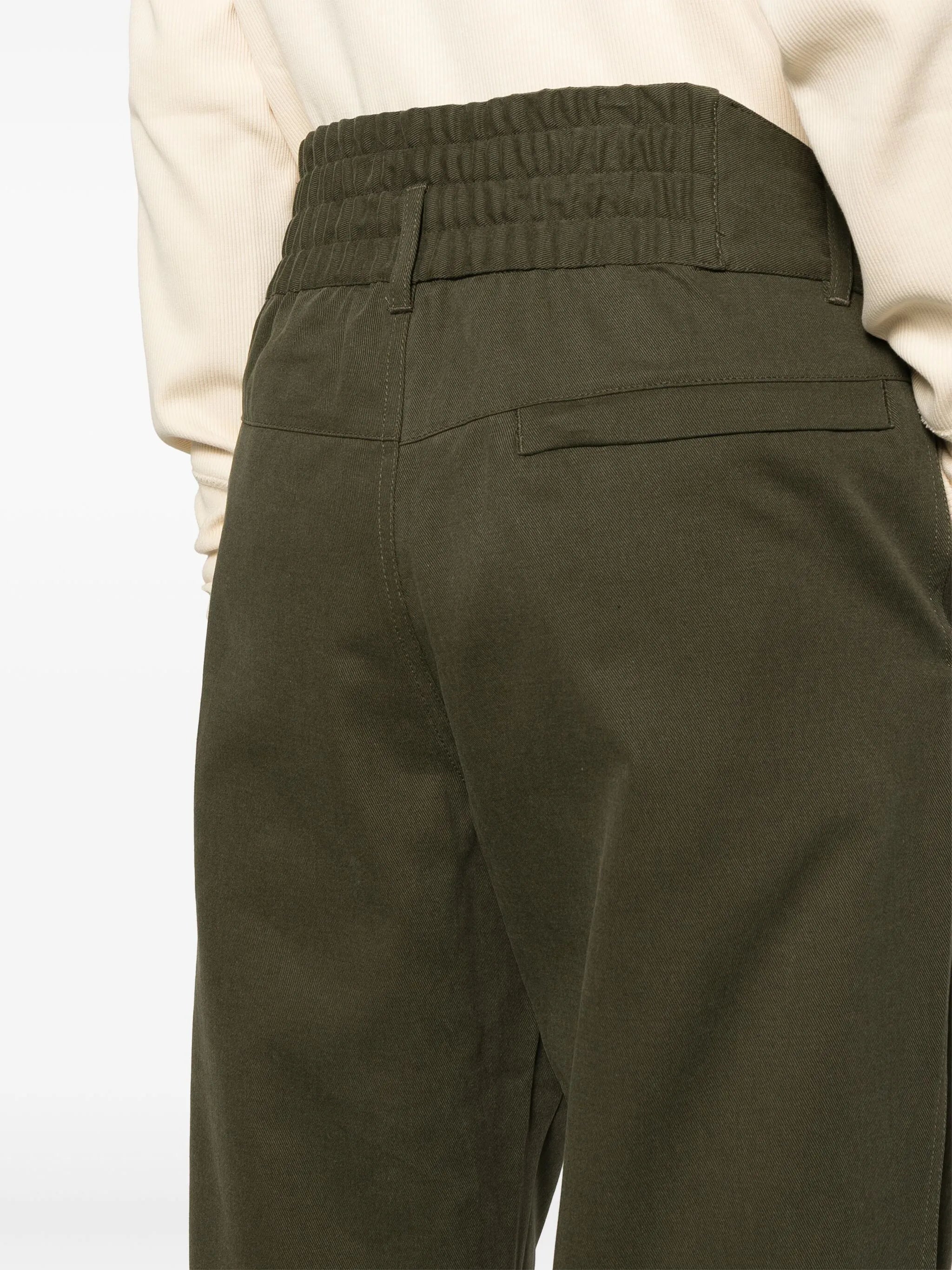 pleat-detailing cotton wide-leg trousers