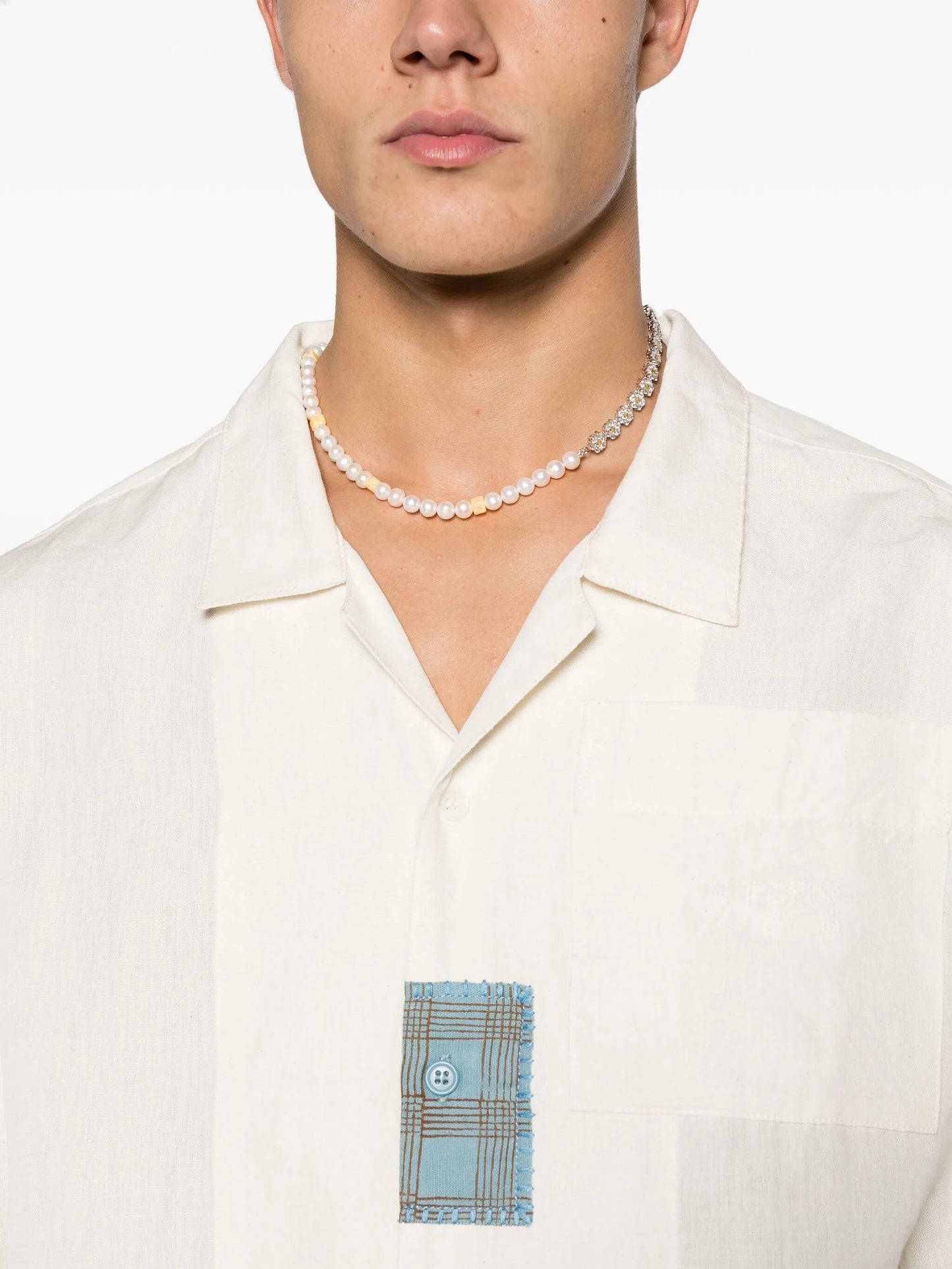 Greetings patched shirt
