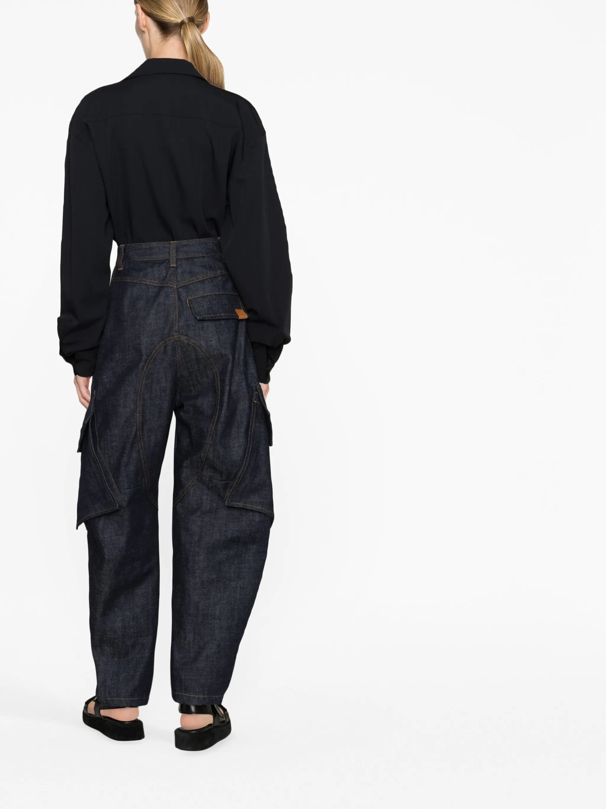 balloon-sleeve wool shirt