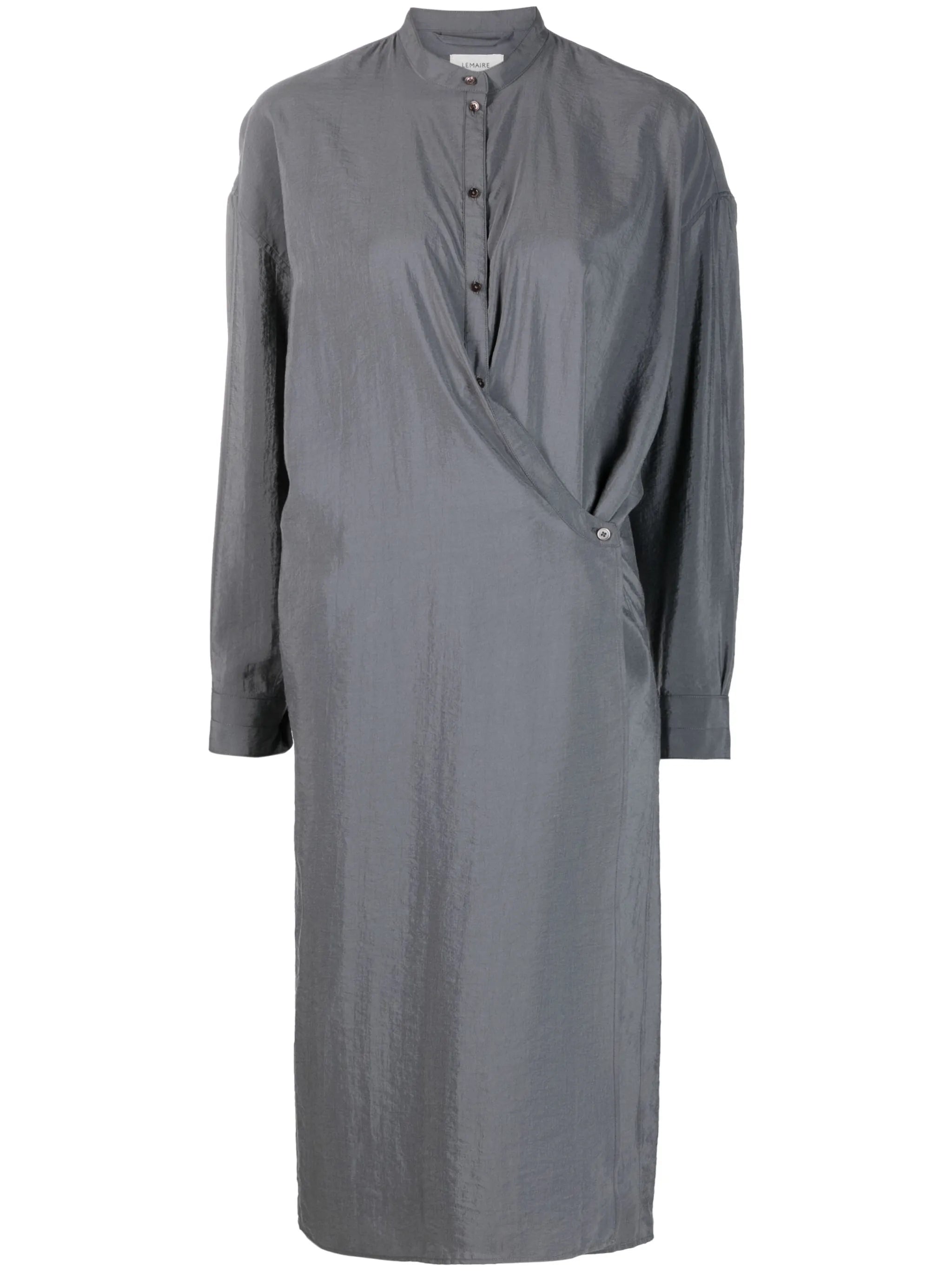 twisted officer-collar shirtdress