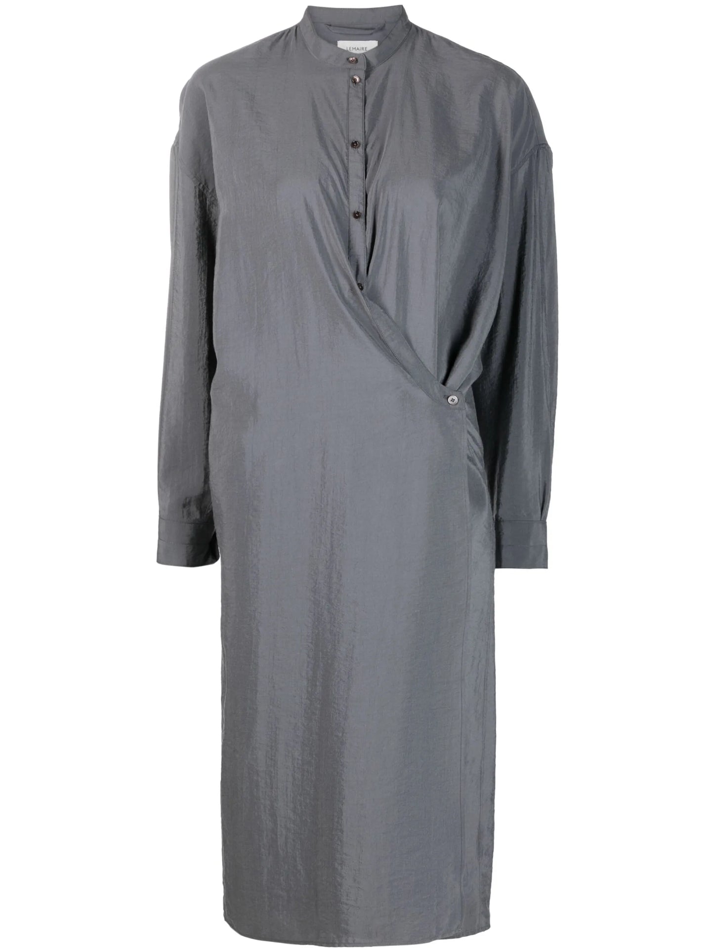 twisted officer-collar shirtdress