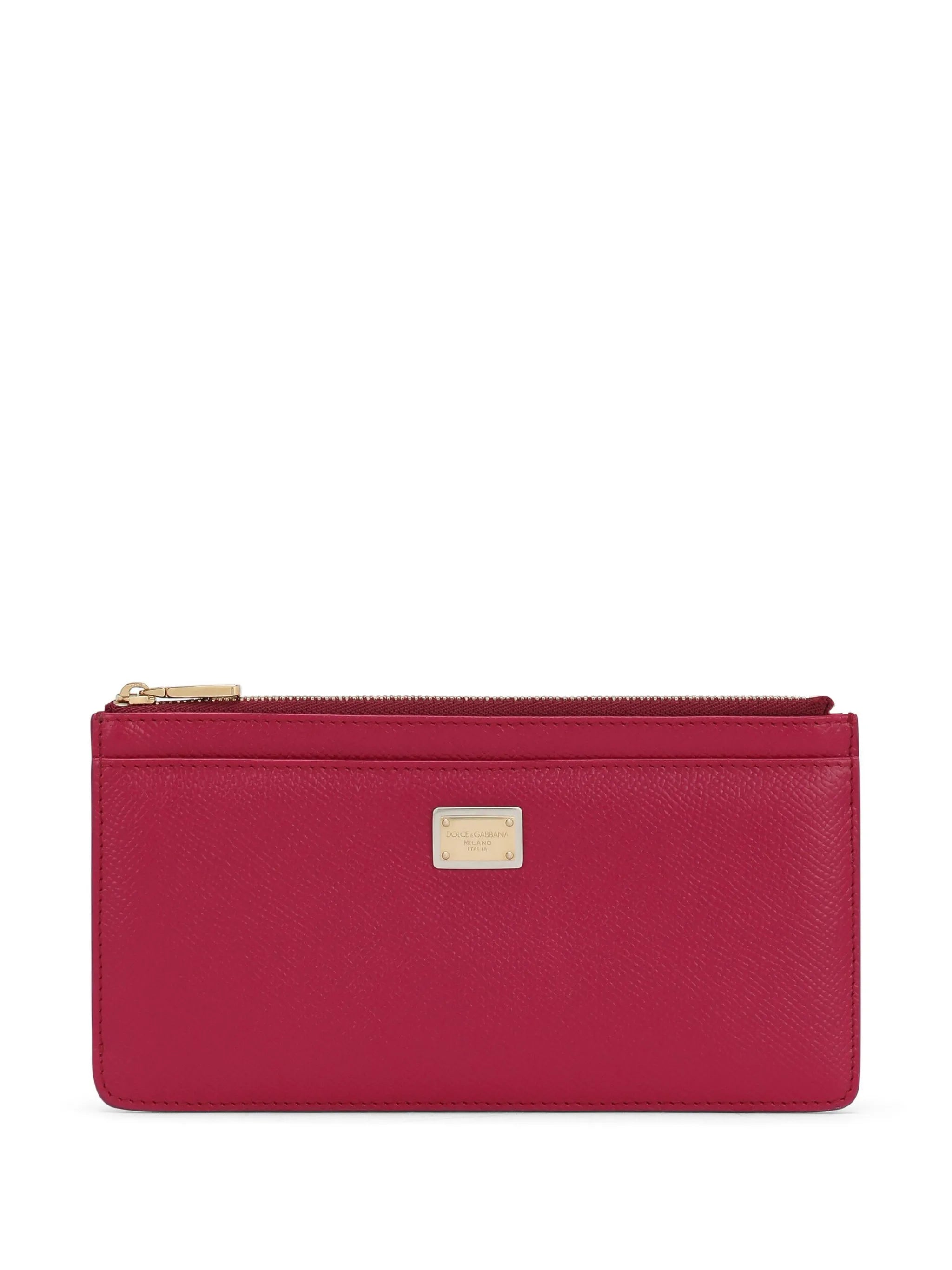 logo-plaque leather wallet
