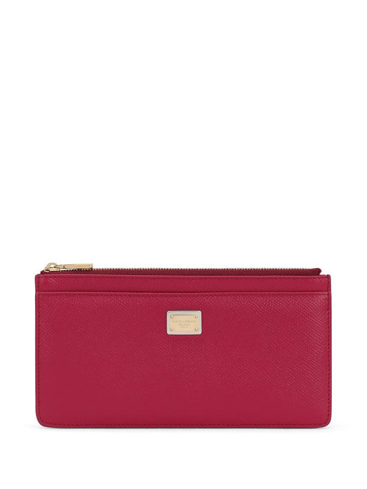 logo-plaque leather wallet