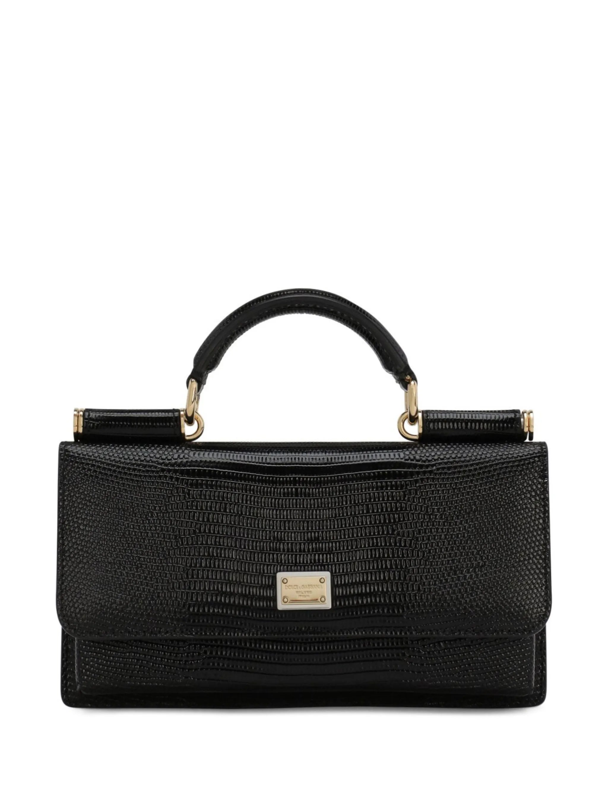 mini Sicily iguana-print leather bag